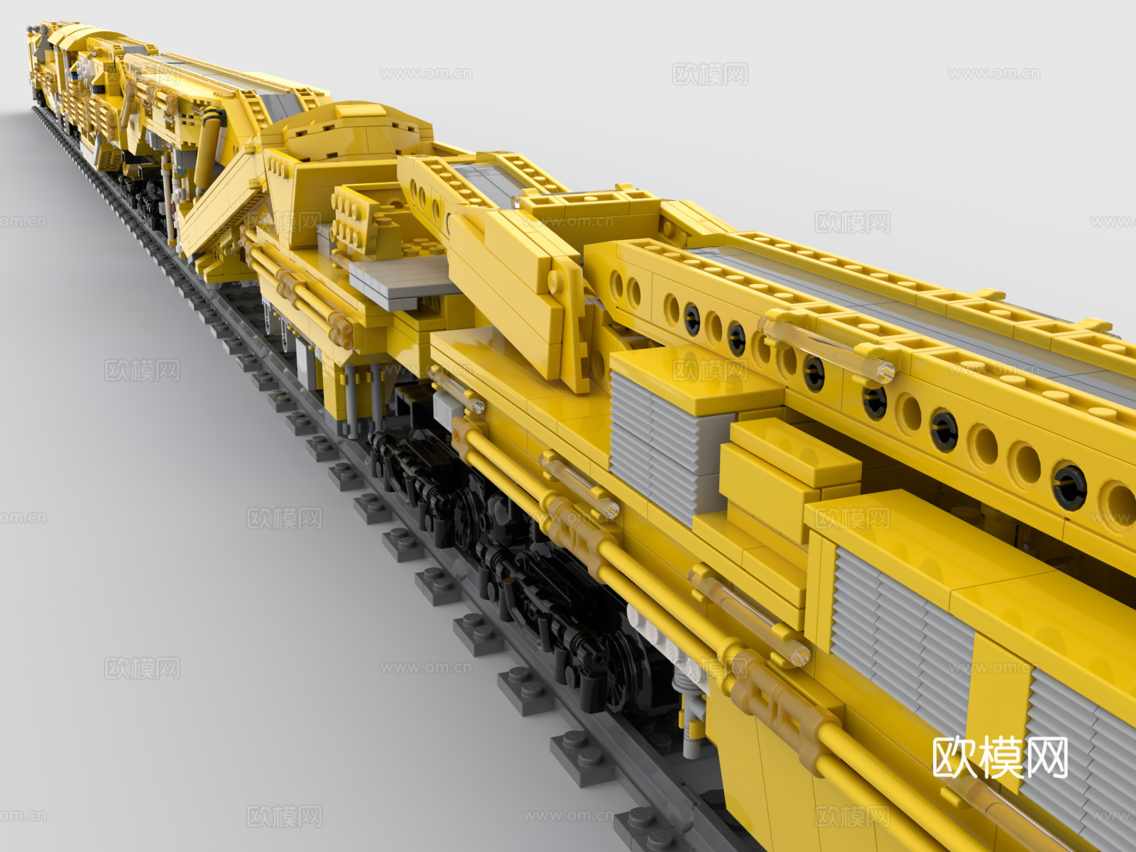 乐高 LEGO 玩具 黄色 火车 轻轨 地铁 高铁 动车 城3d模型