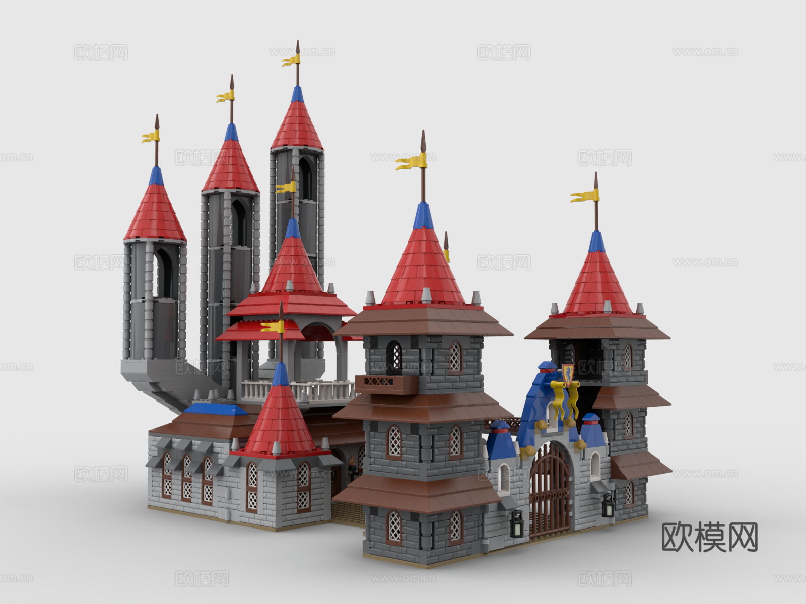 乐高 LEGO 玩具 积木 欧式城堡 建筑3d模型
