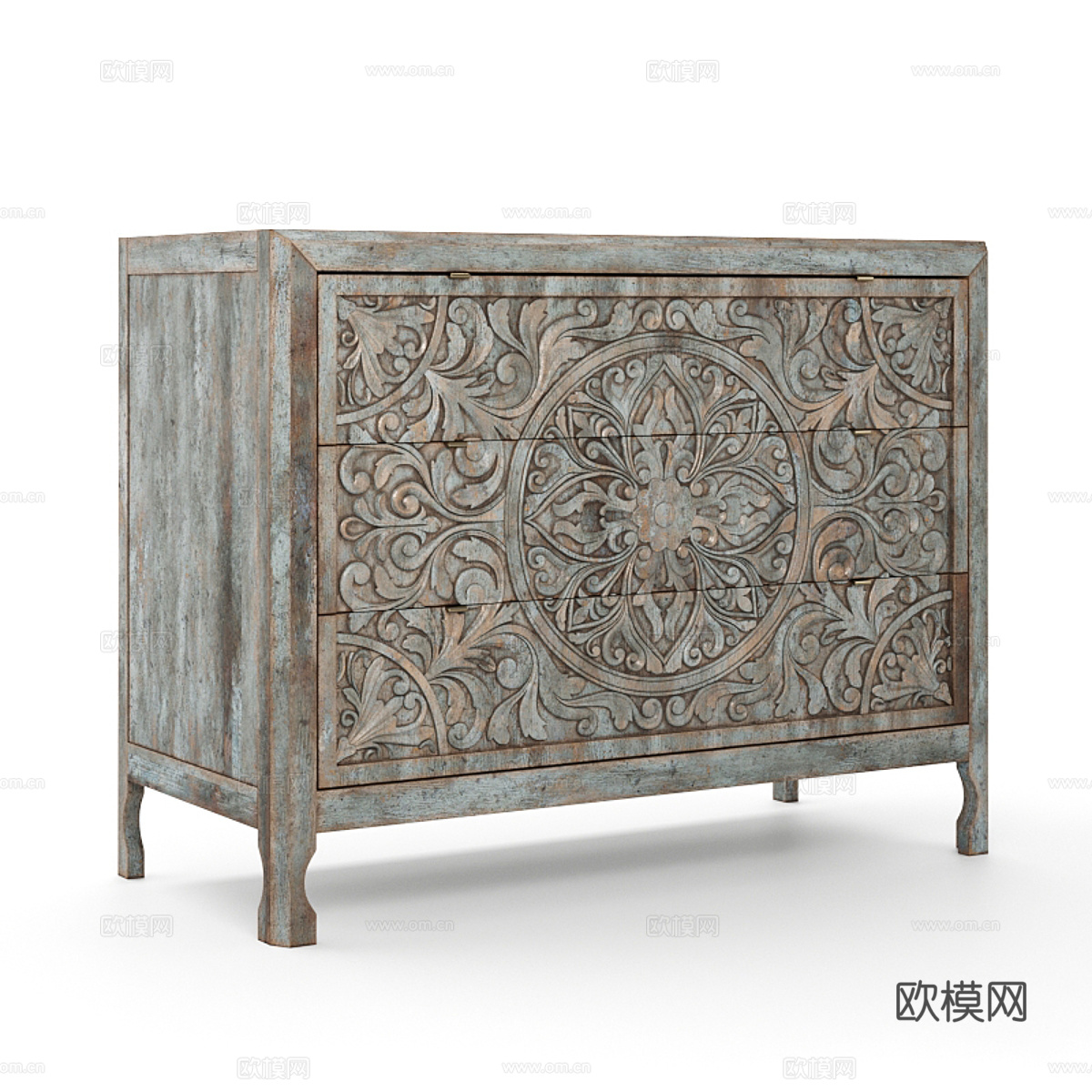 新中式复古玄关柜3d模型