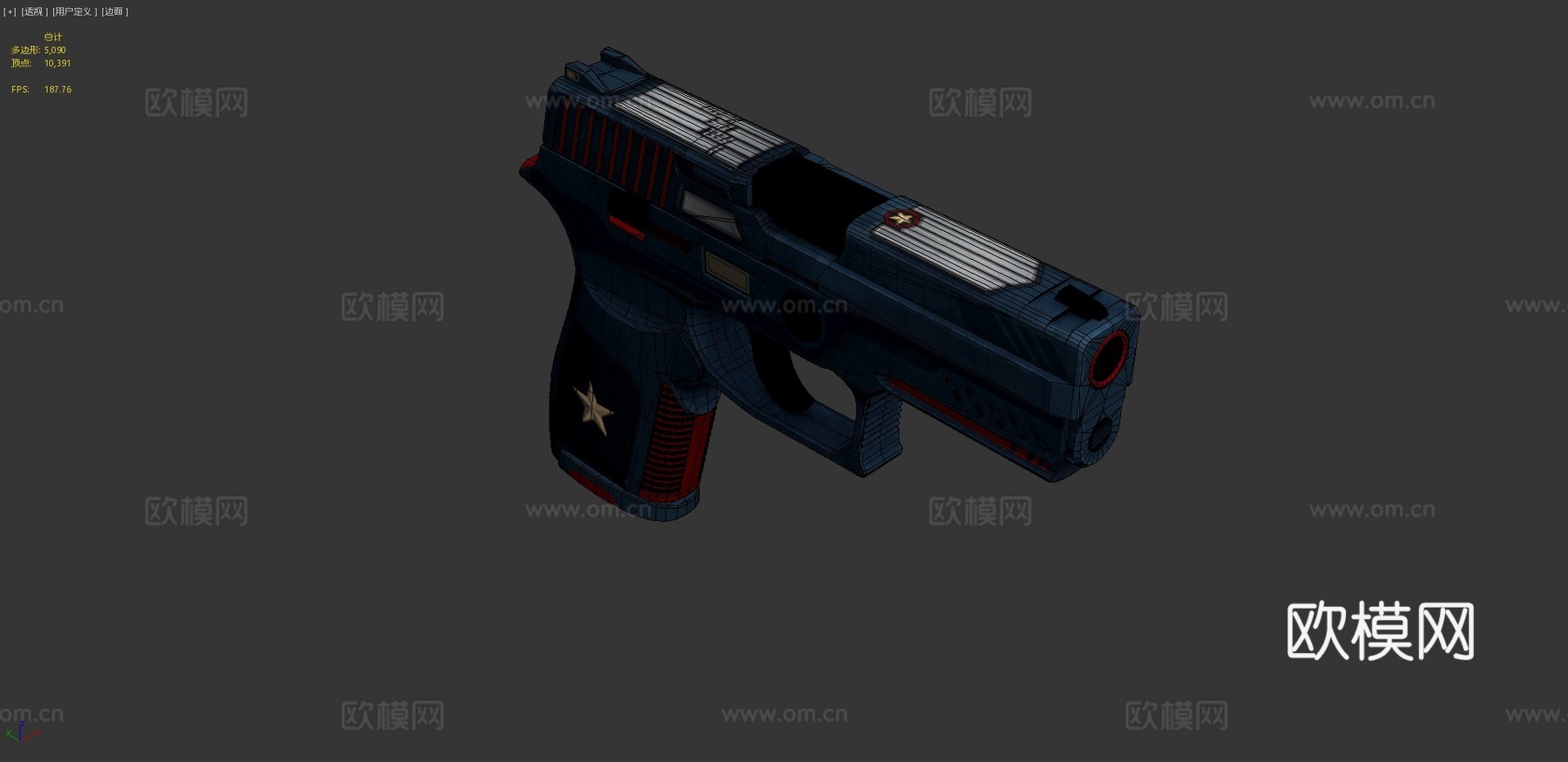 P250-壮志凌云(夜行者)3d模型