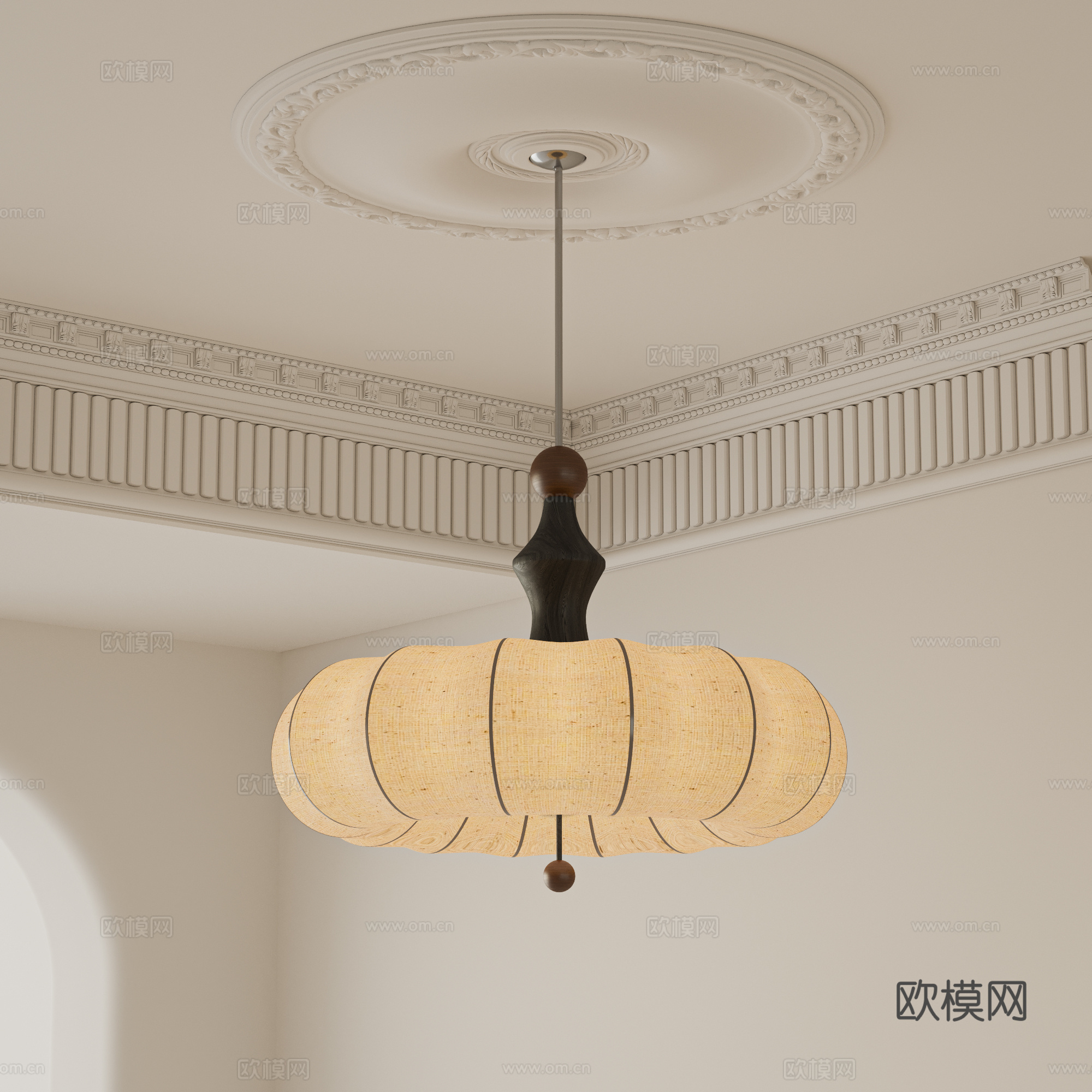 中古风吊灯 餐厅吊灯 客厅吊灯 卧室吊灯 包豪斯吊灯 石膏线su模型