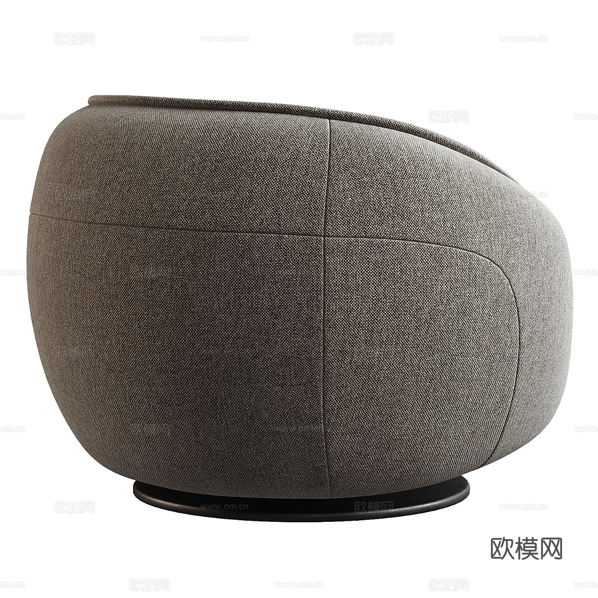 现代意式圆形布艺休闲椅3d模型
