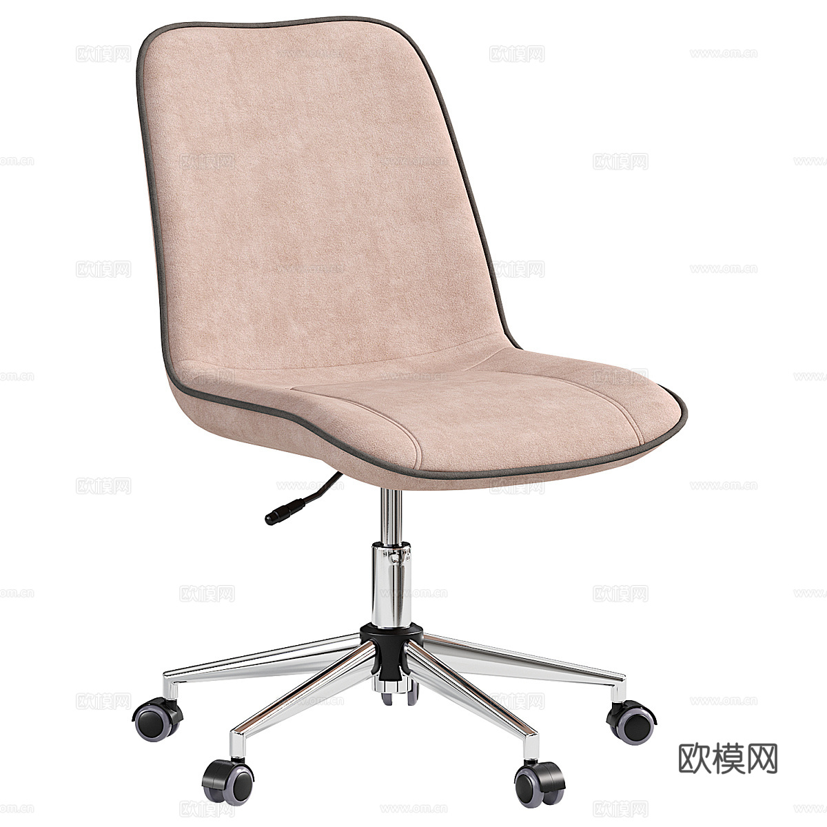 现代奶油风布艺办公椅3d模型