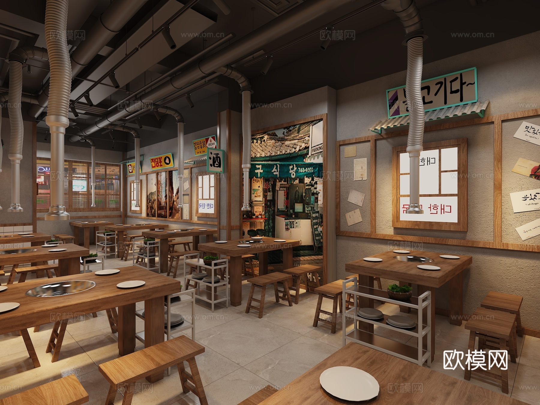 烤肉店 烧烤店3d模型