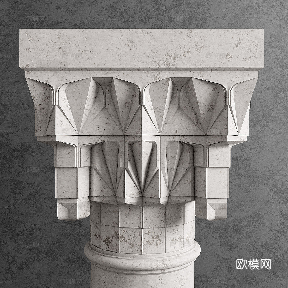 罗马柱柱头 工艺品柱3d模型
