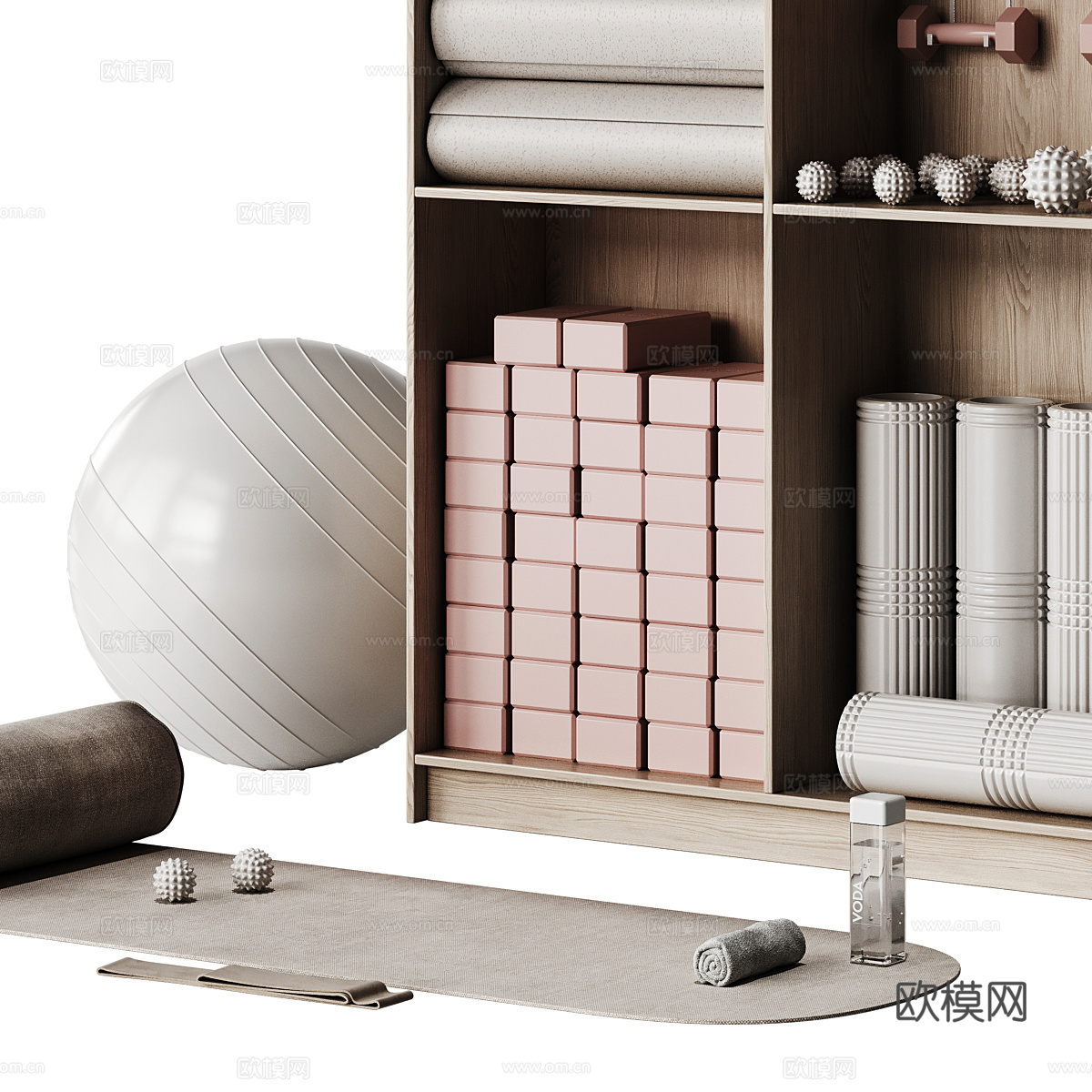 现代瑜伽运动套装3d模型
