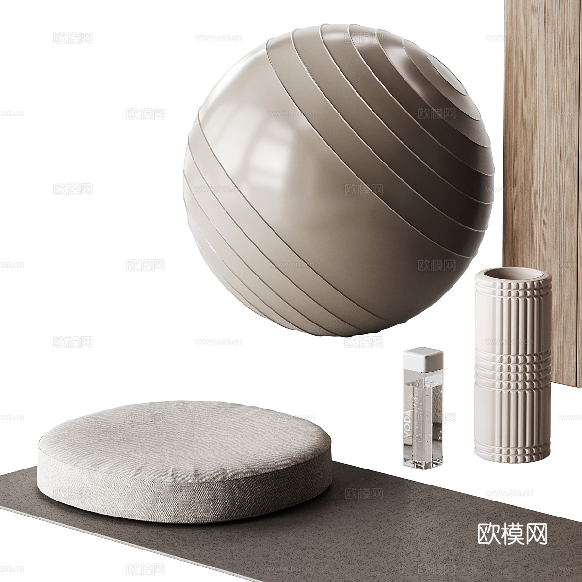 现代意式瑜伽运动套装3d模型