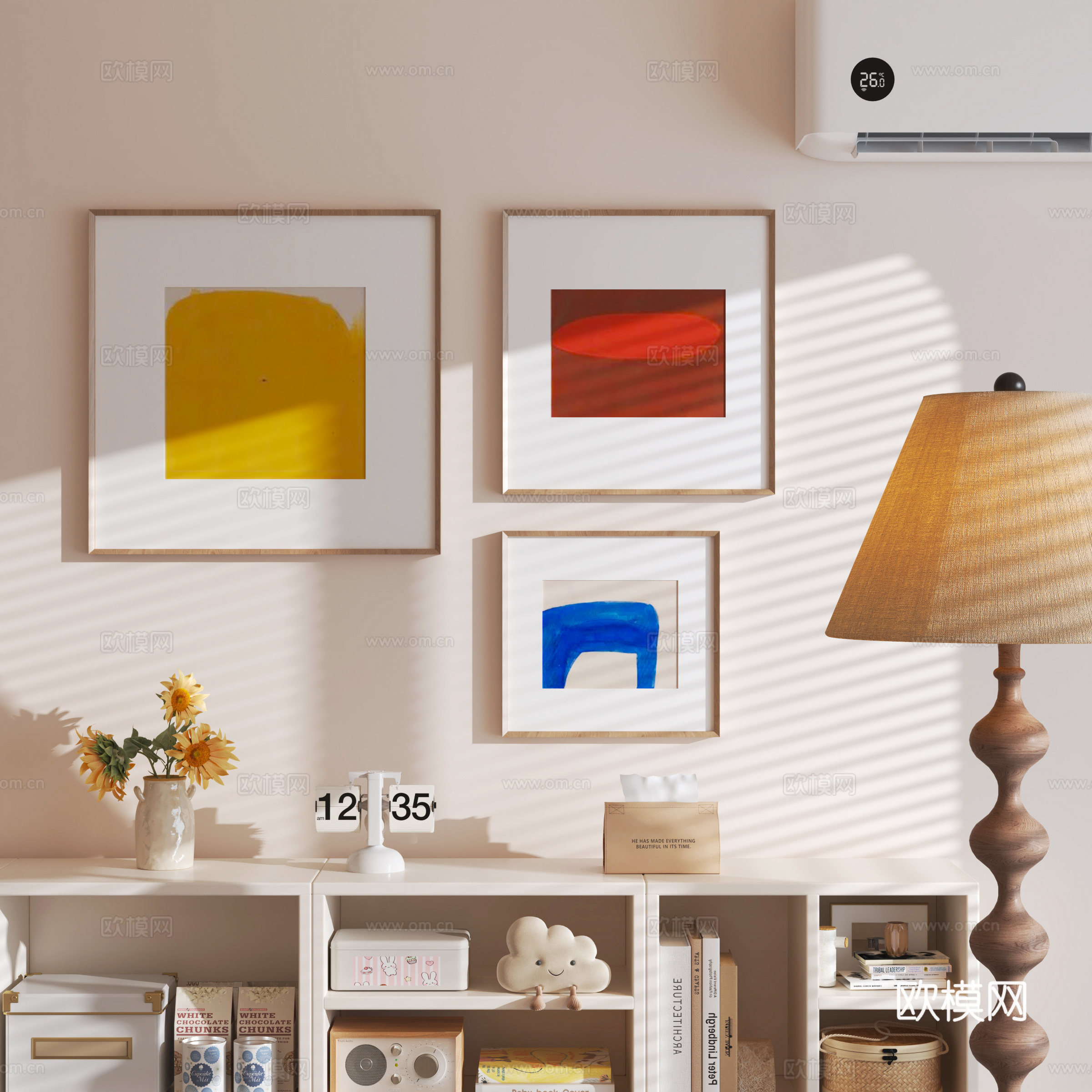 现代装饰挂画组合3d模型