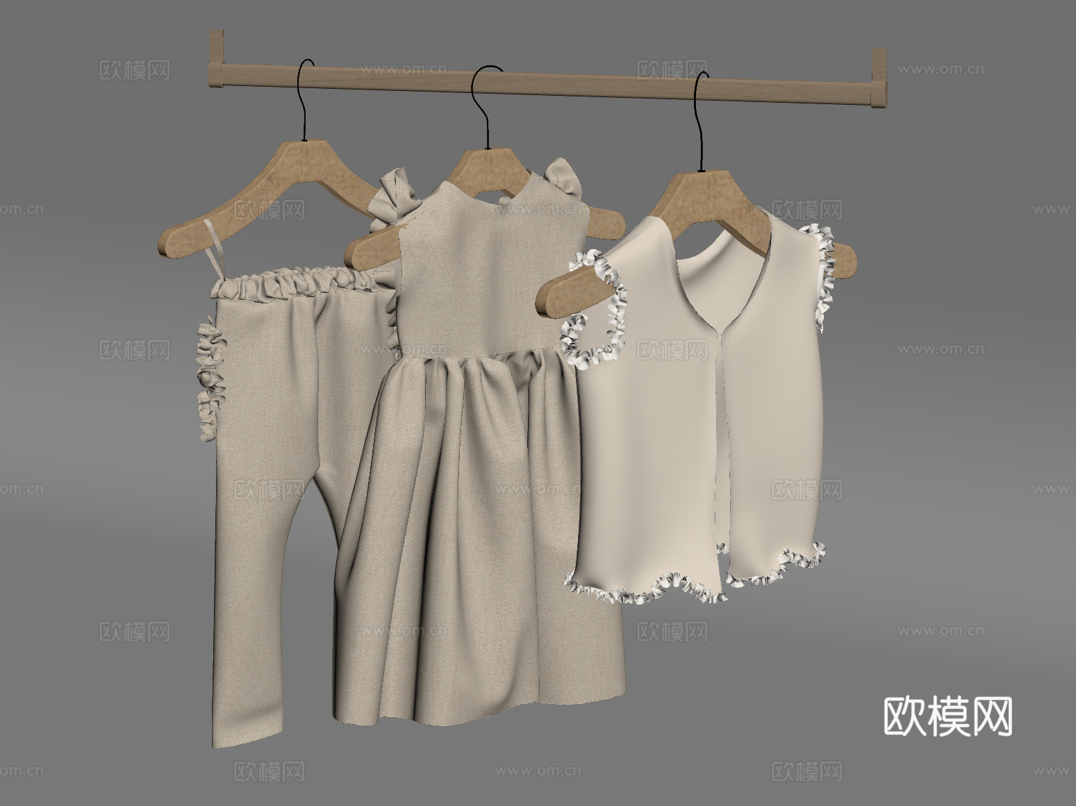 衣架 现代衣架 服饰su模型