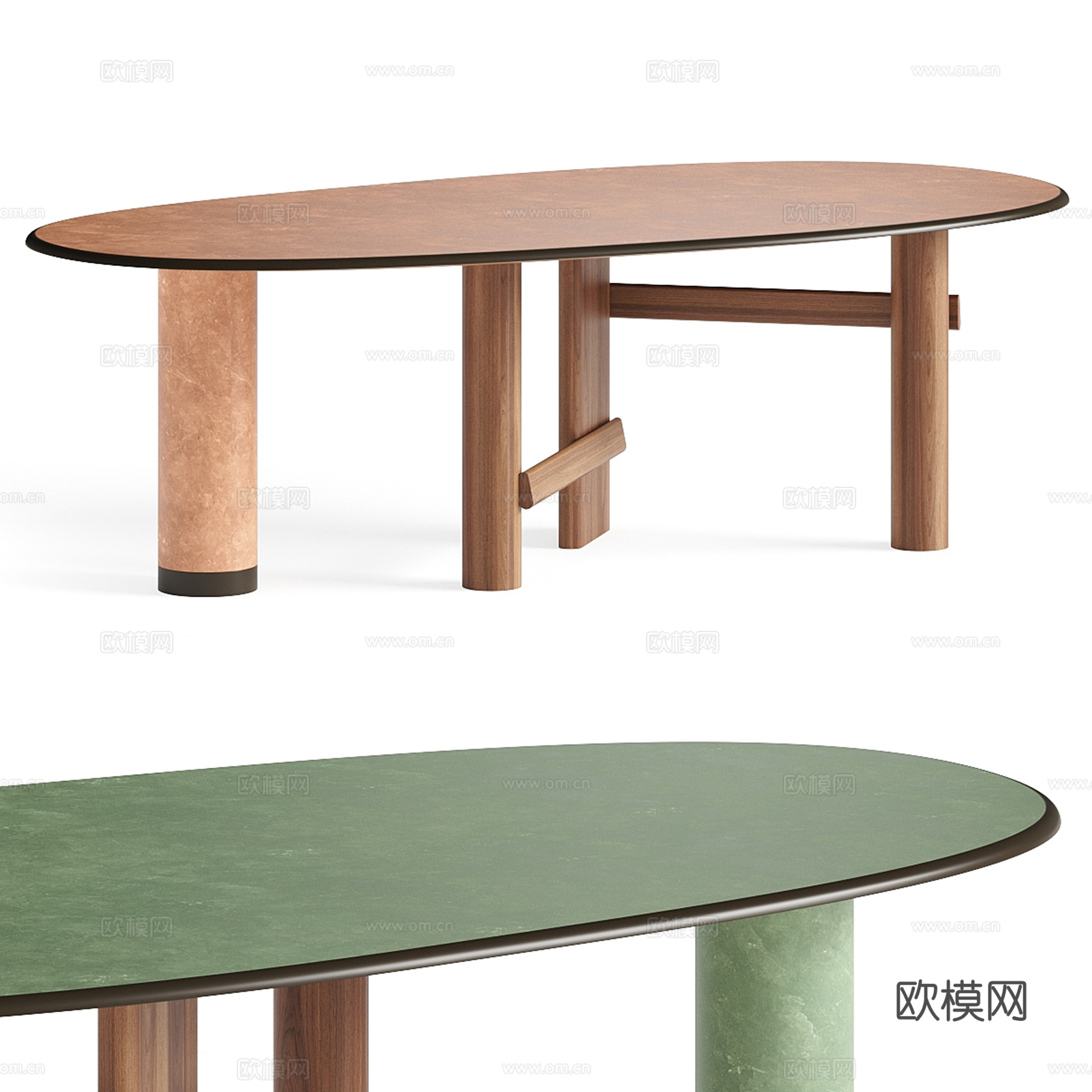 现代书桌 餐桌su模型