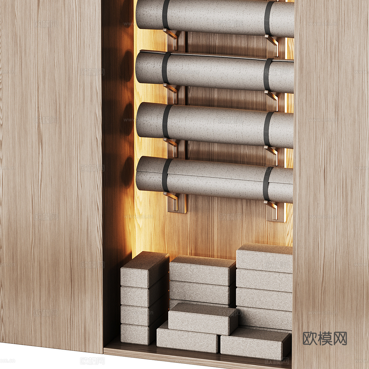 现代意式瑜伽运动套装3d模型