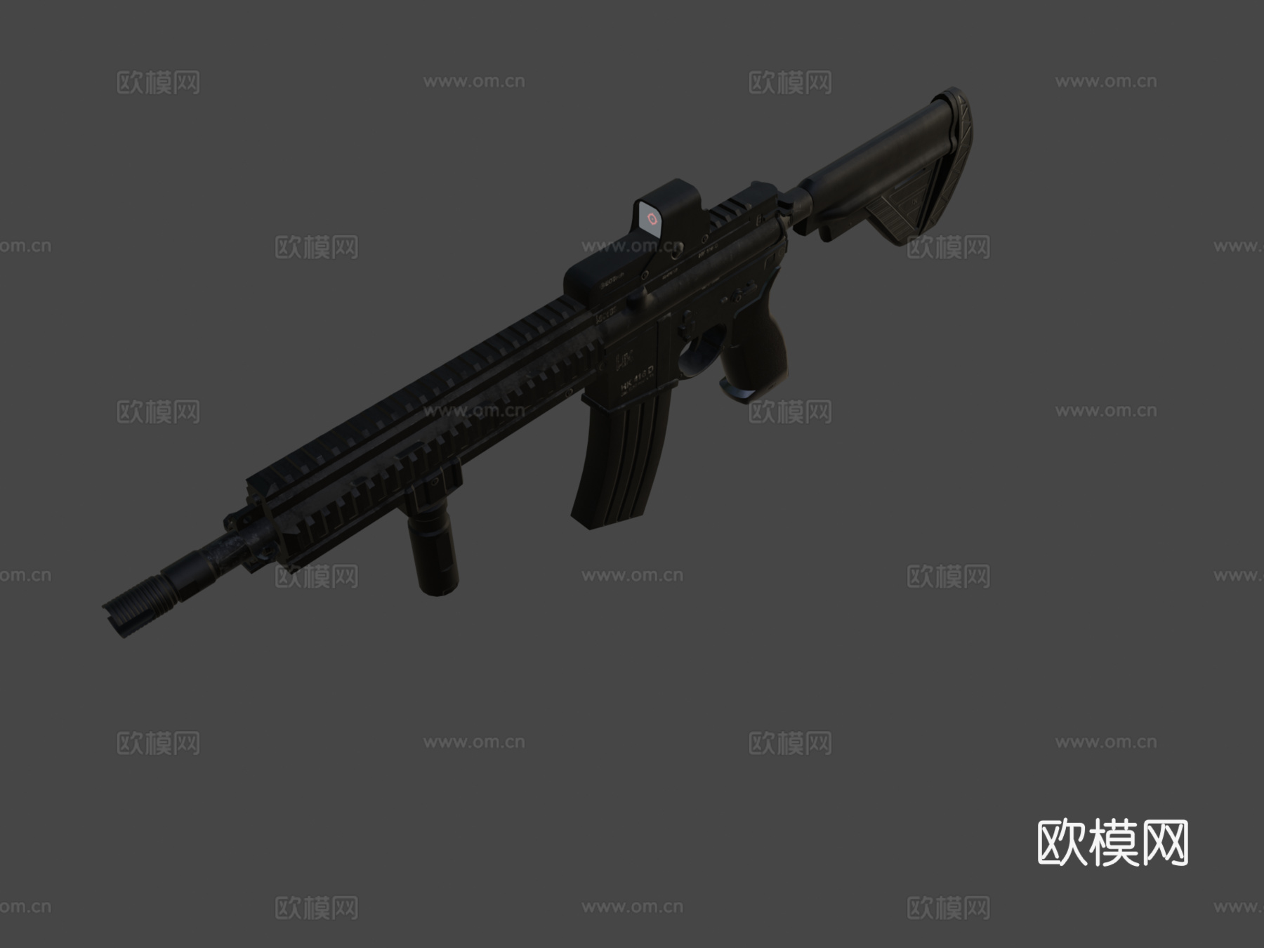 HK416低多边形3d模型