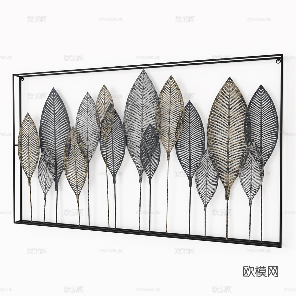 现代叶片挂件 铁艺挂件3d模型