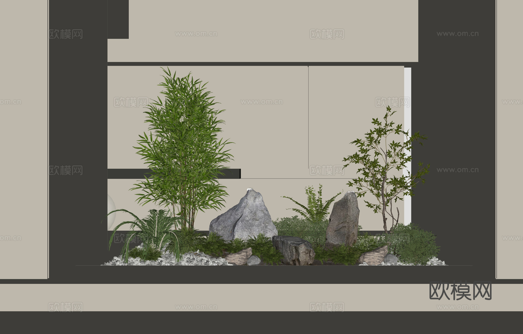 现代植物景观su模型