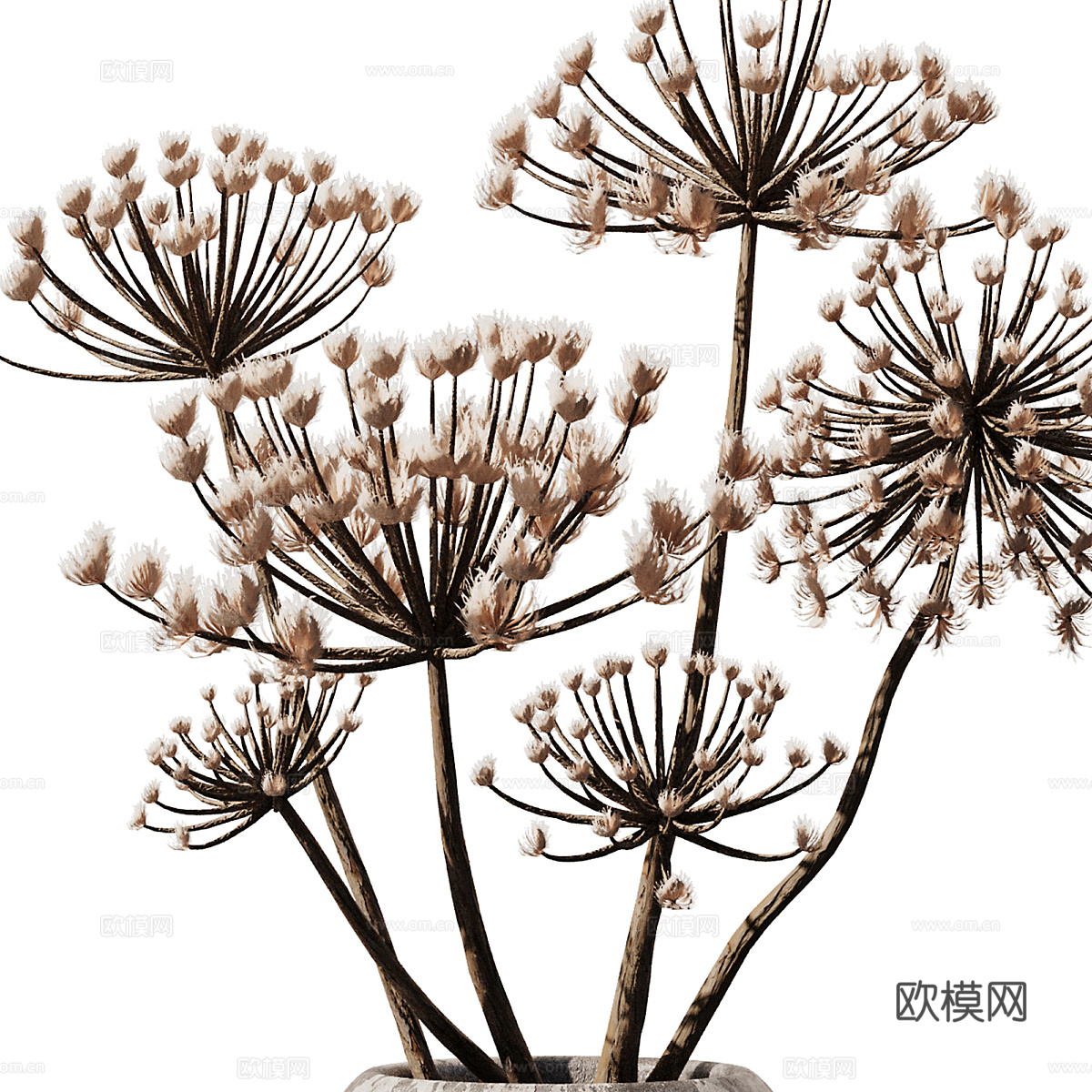 新中式侘寂花瓶花艺3d模型