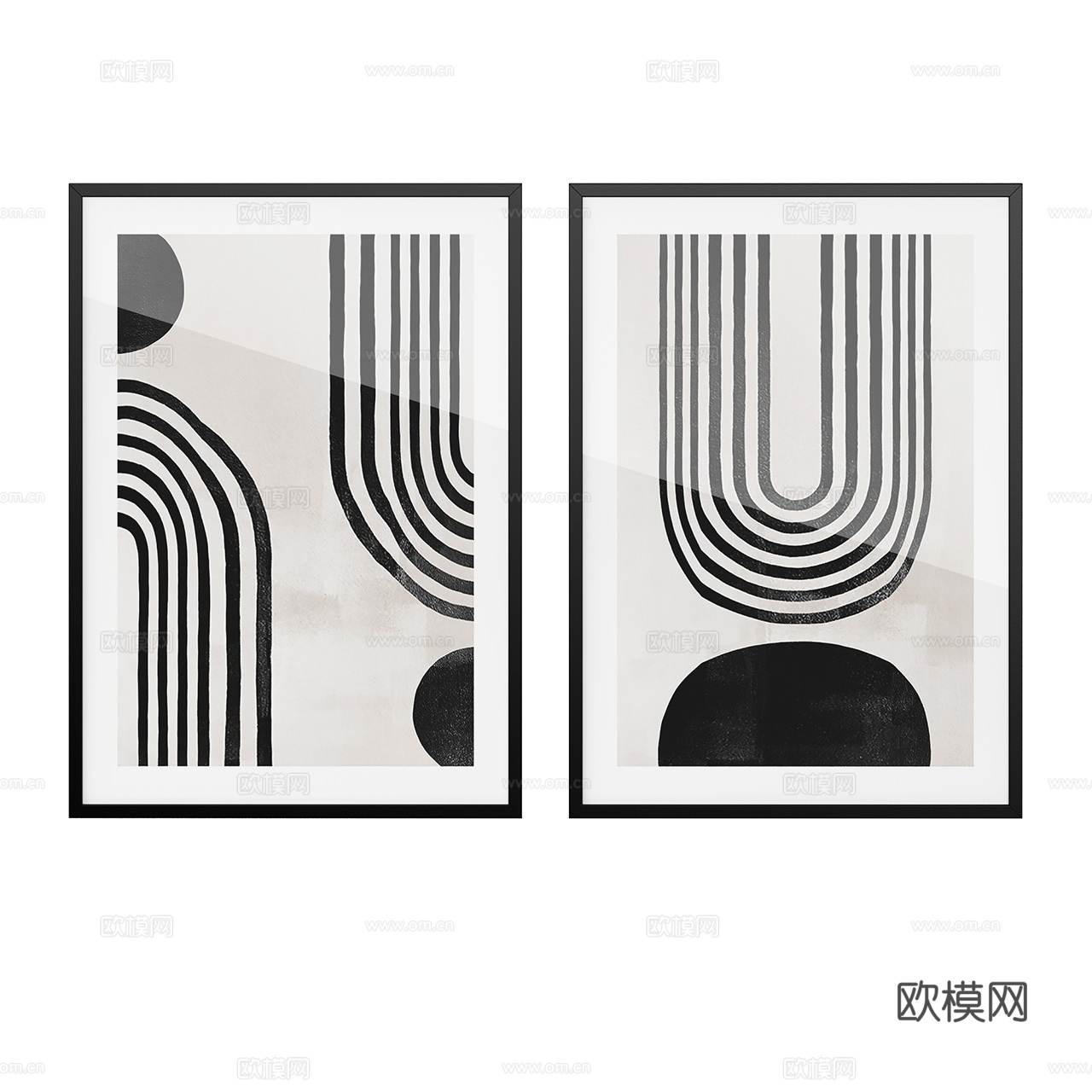 Desenio 现代挂画 装饰画 艺术画 抽象画 北欧画3d模型