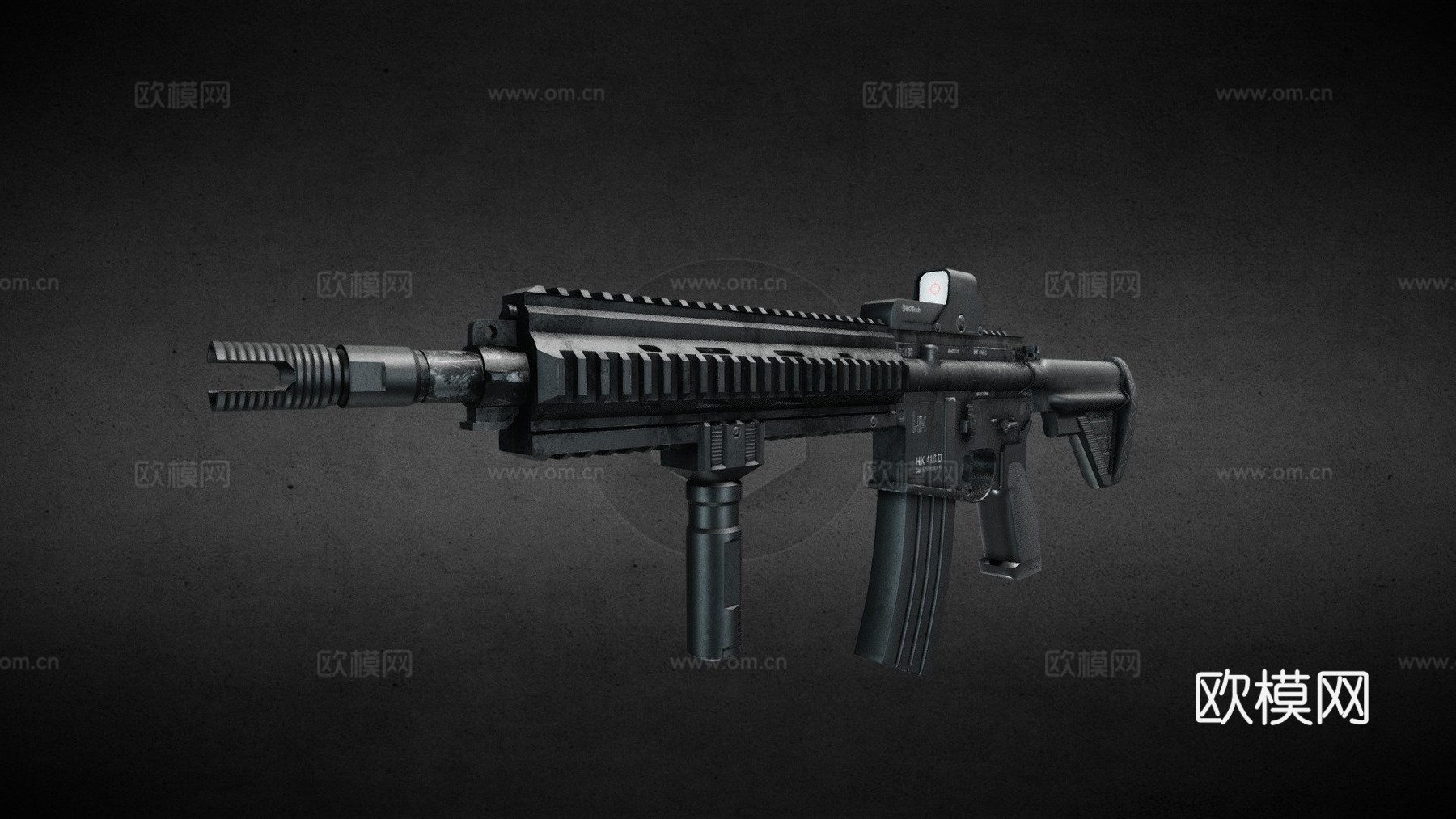 HK416低多边形3d模型