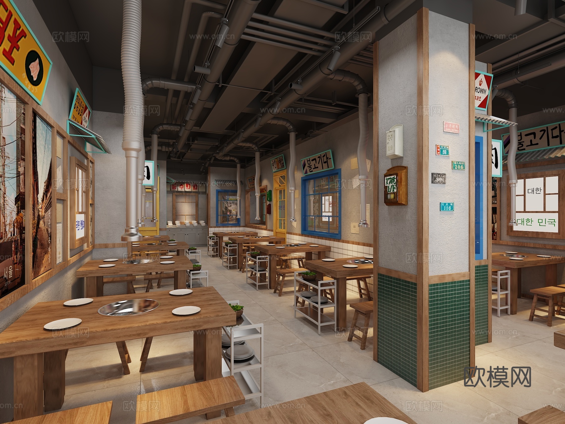 烤肉店 烧烤店3d模型
