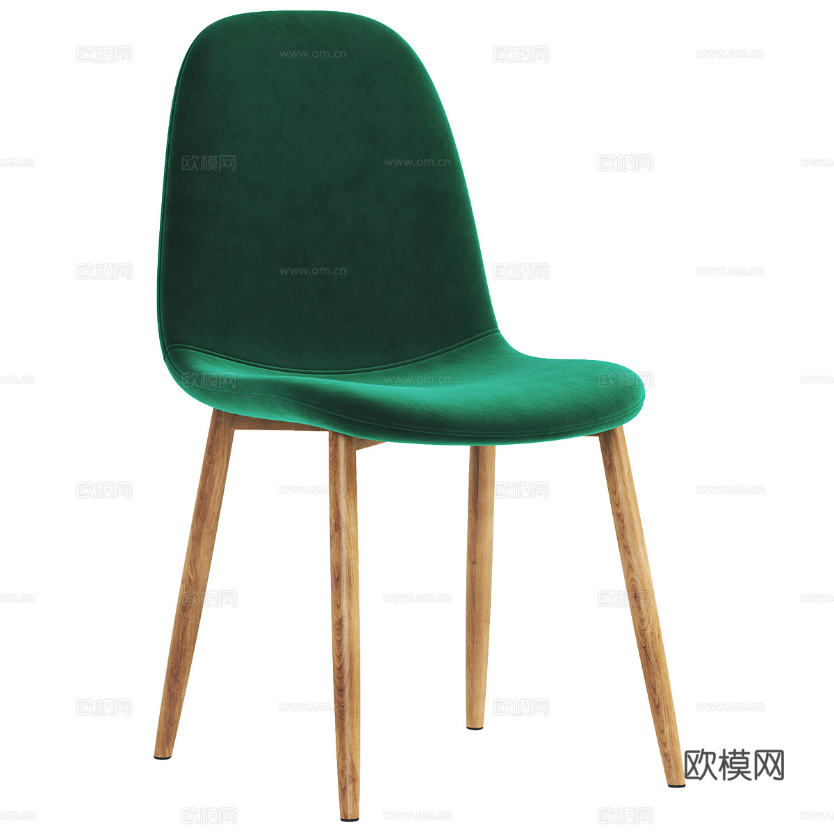 现代北欧原木单椅3d模型