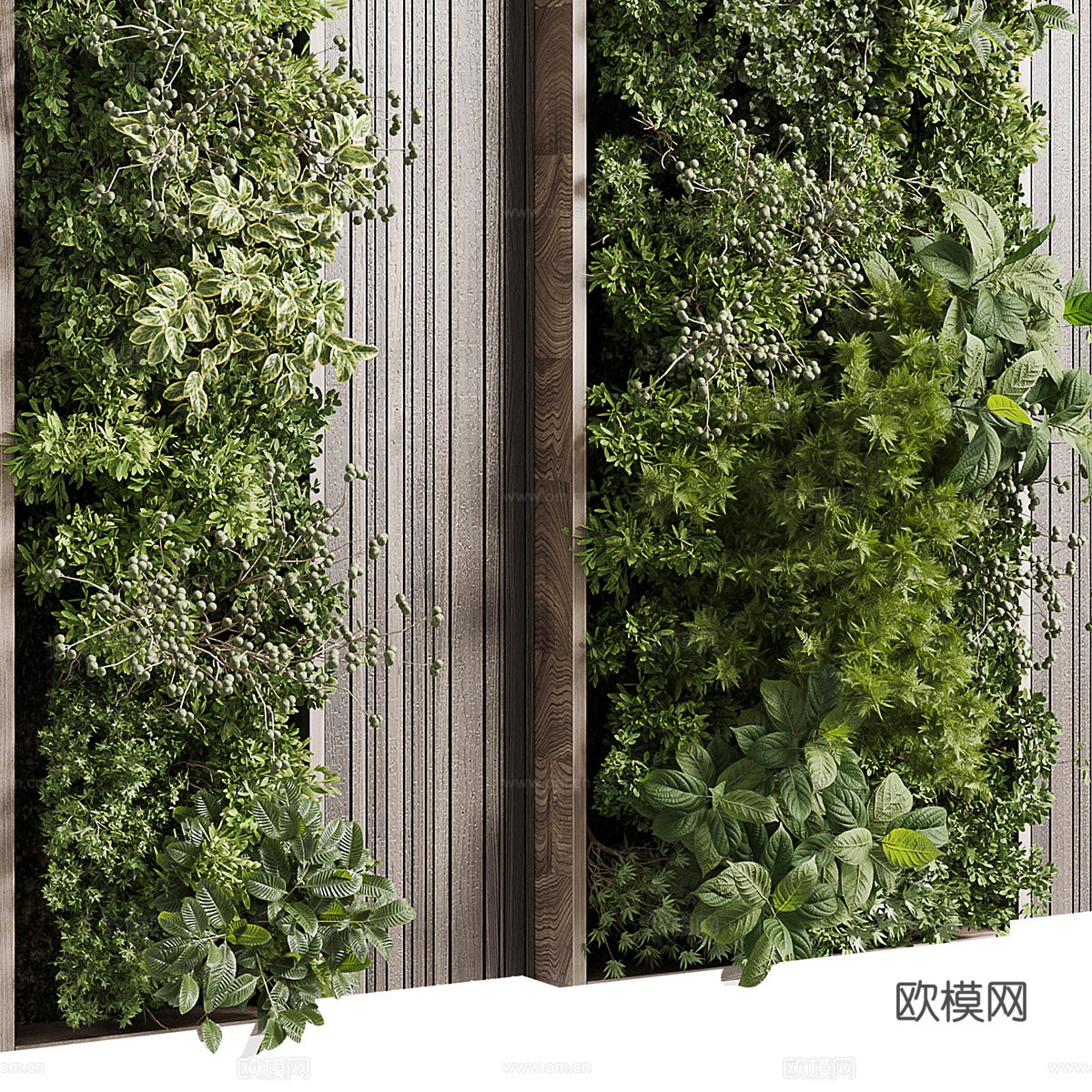 现代意式绿植墙3d模型
