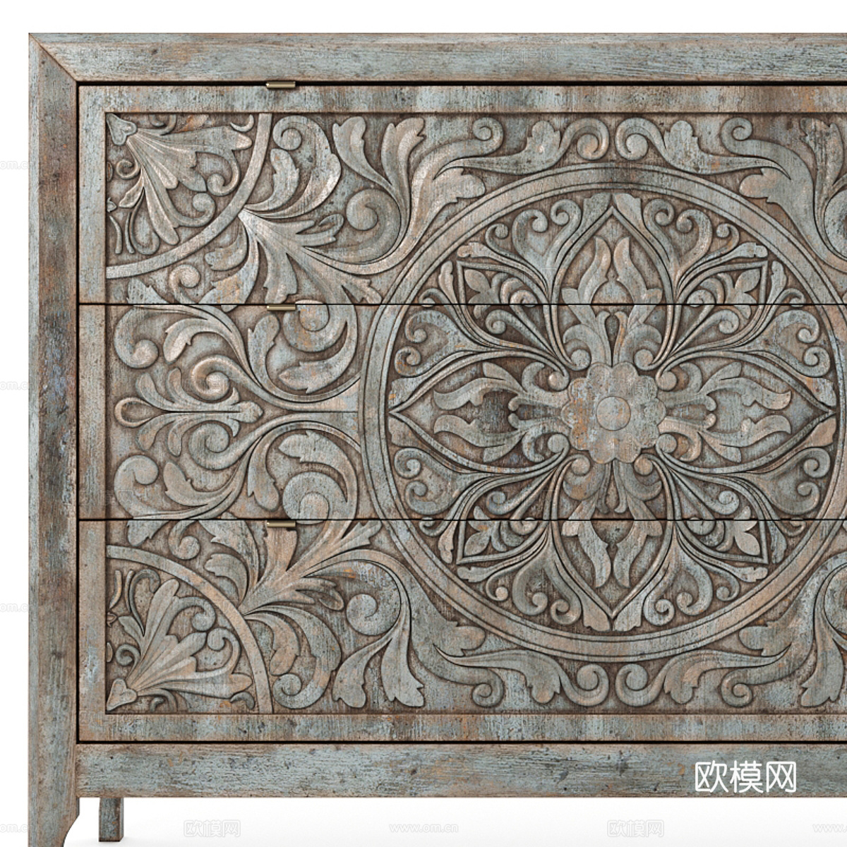 新中式复古玄关柜3d模型
