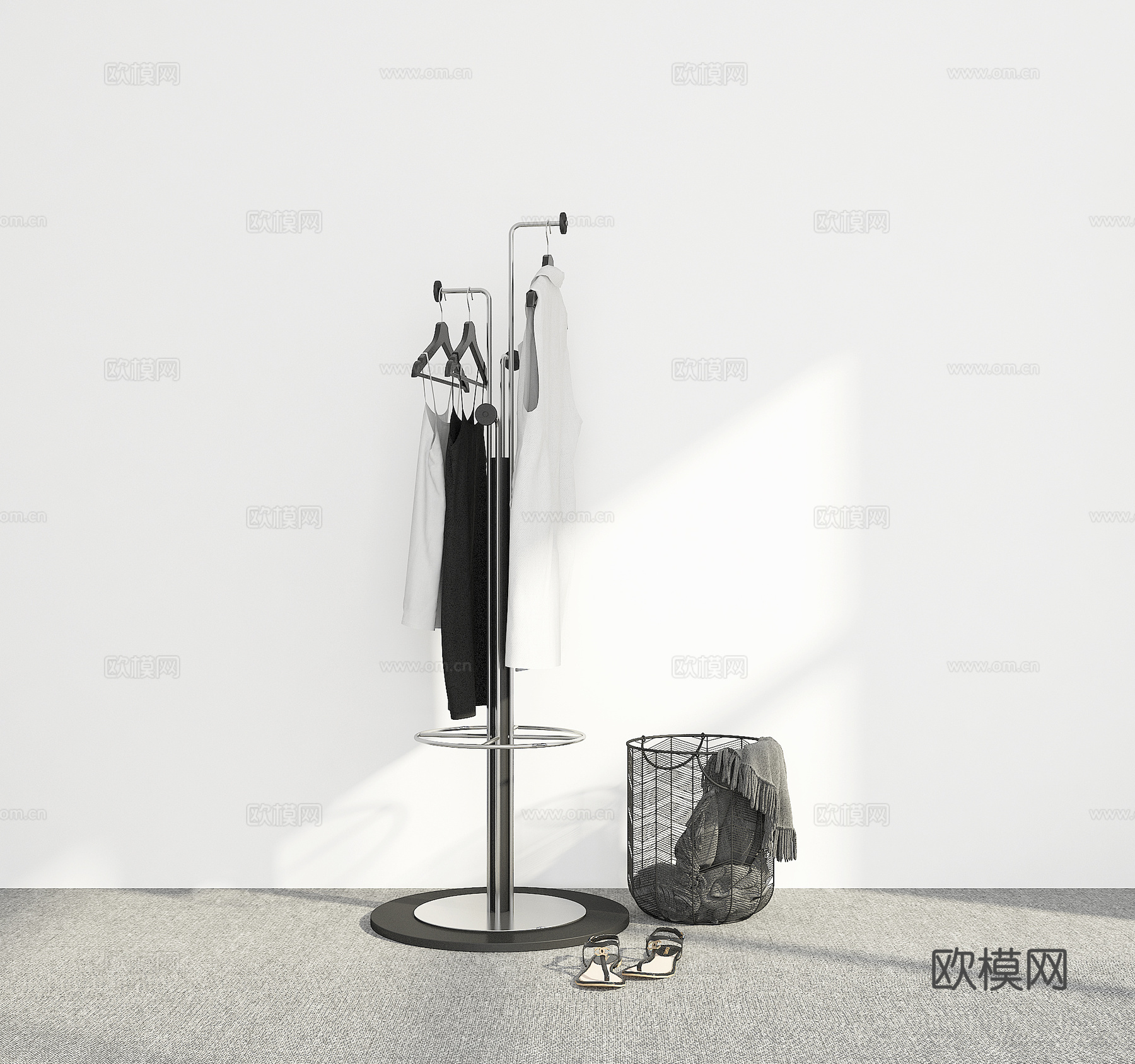 现代衣架3d模型下载
