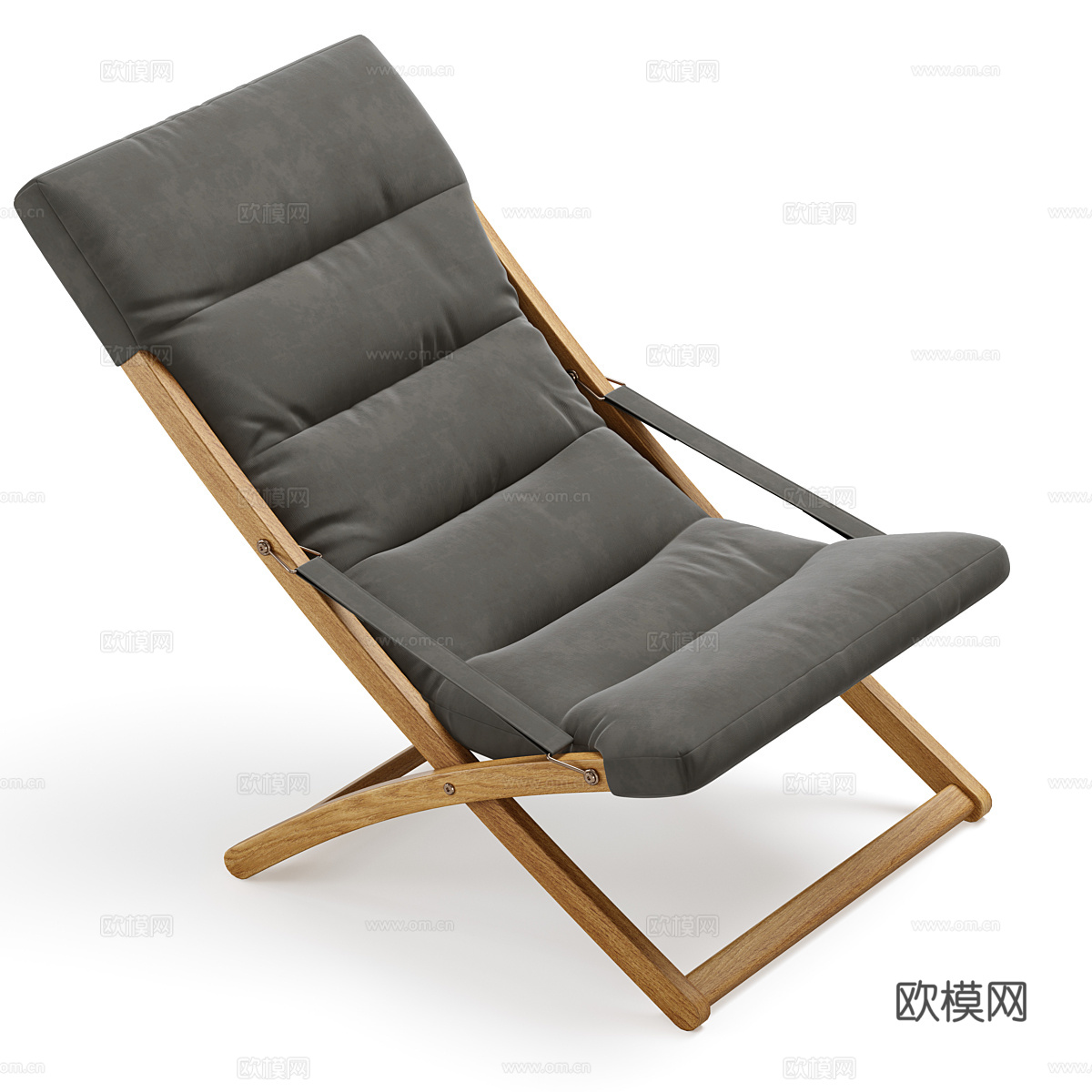 新中式躺椅 户外扶手椅3d模型下载（渲染图2）