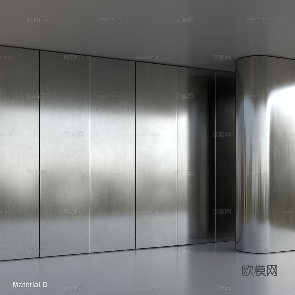 现代不锈钢金属材质3d模型