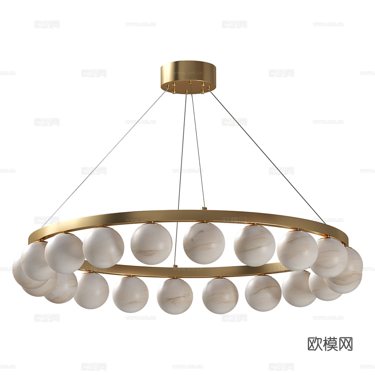 现代轻奢极简圆形装饰吊灯3d模型