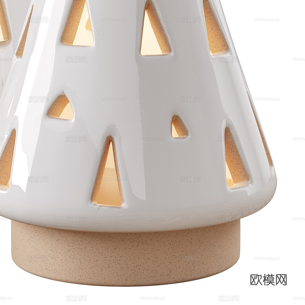 现代奶油风儿童圣诞陶瓷装饰灯3d模型