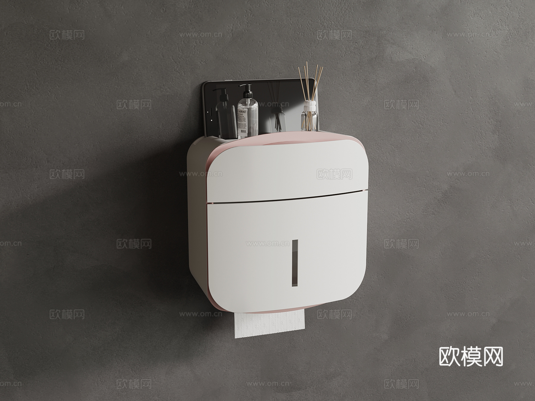 现代抽纸盒 壁挂式抽纸盒3d模型