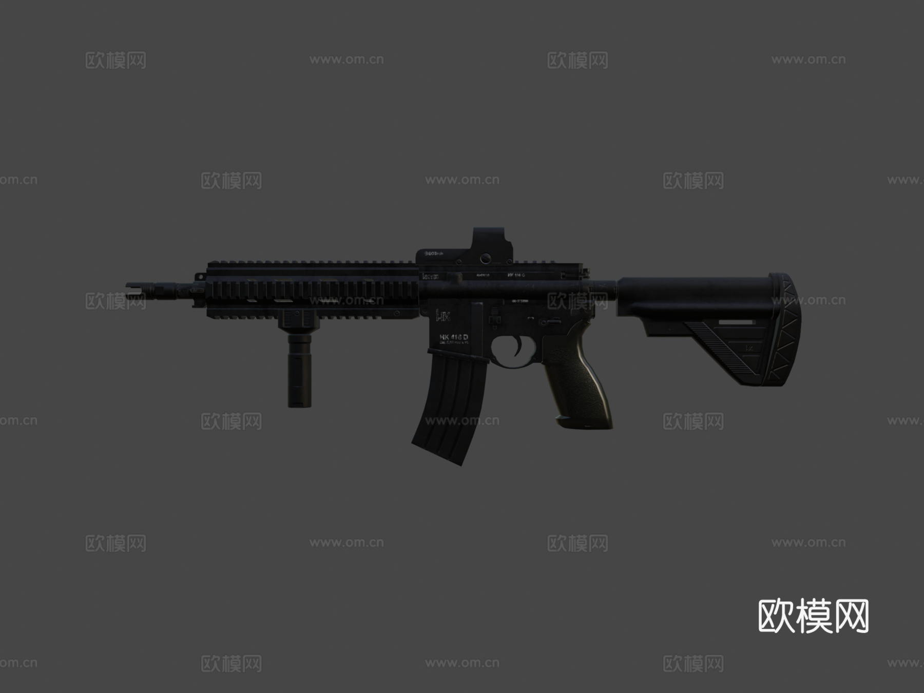 HK416低多边形3d模型