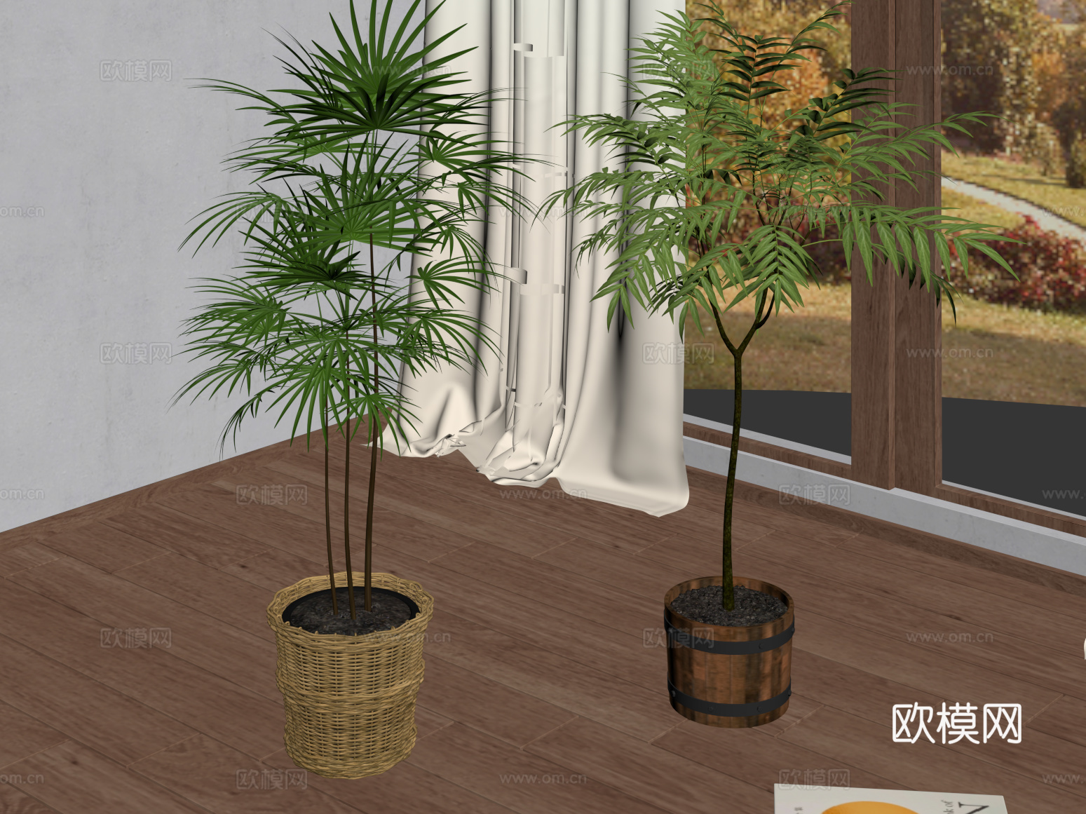 盆栽 现代植物盆栽su模型