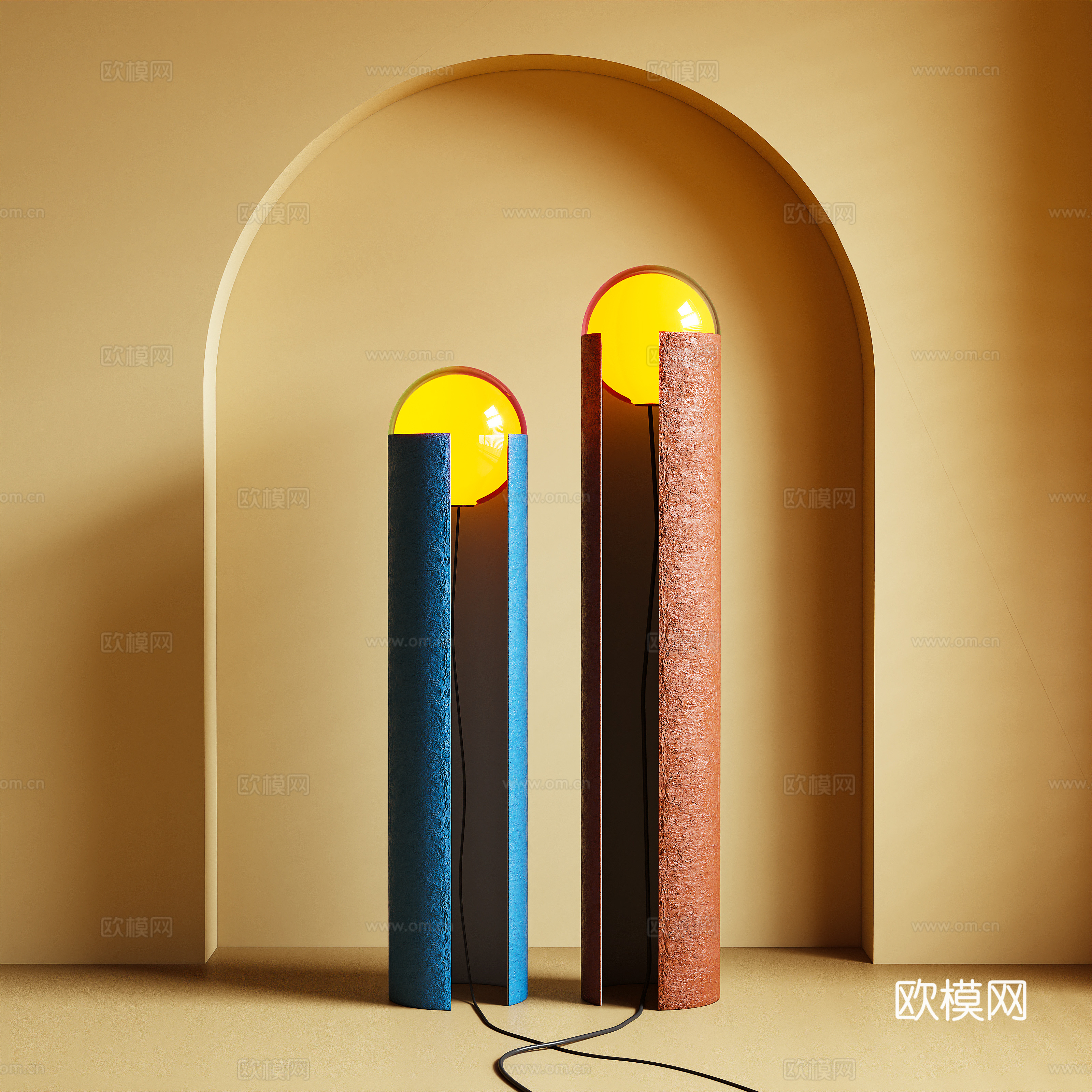 现代落地灯 多巴胺3d模型