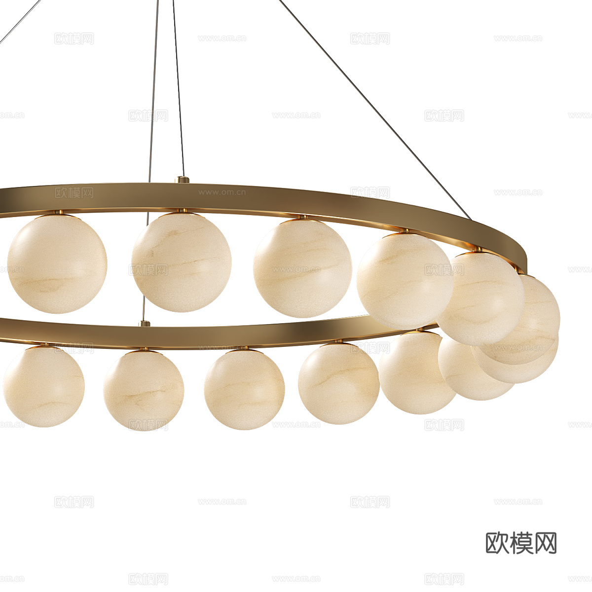 现代轻奢极简圆形装饰吊灯3d模型