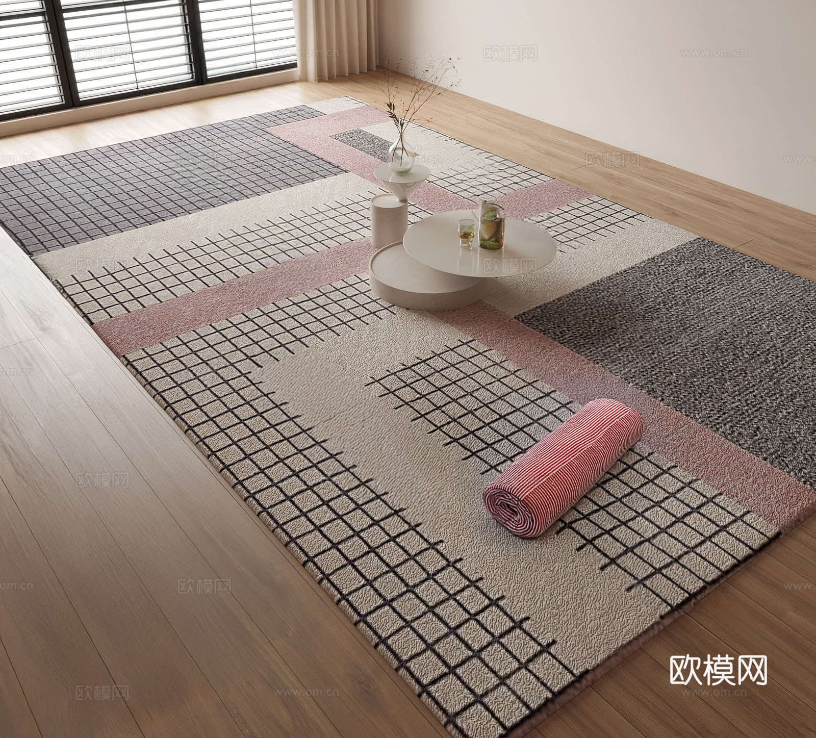 新中式地毯su模型