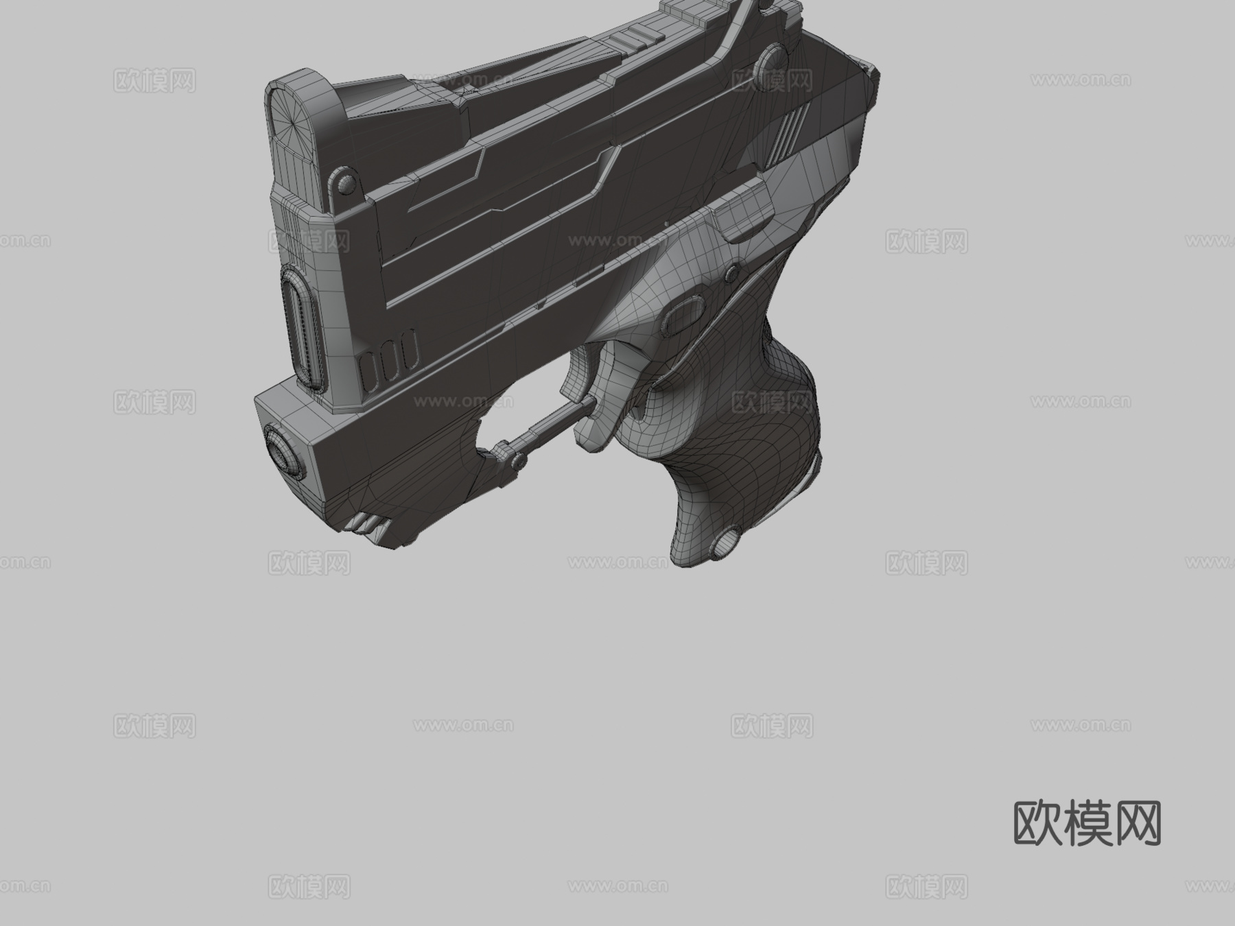 科幻手枪3d模型