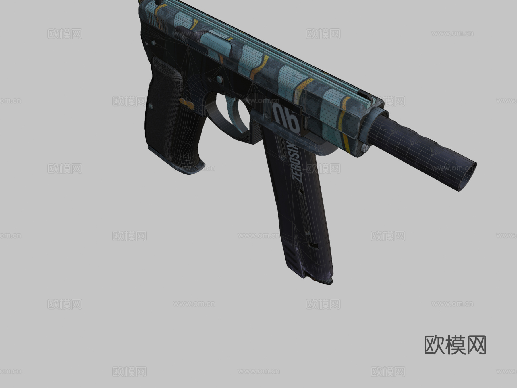 CZ75-零六(蓝色)3d模型