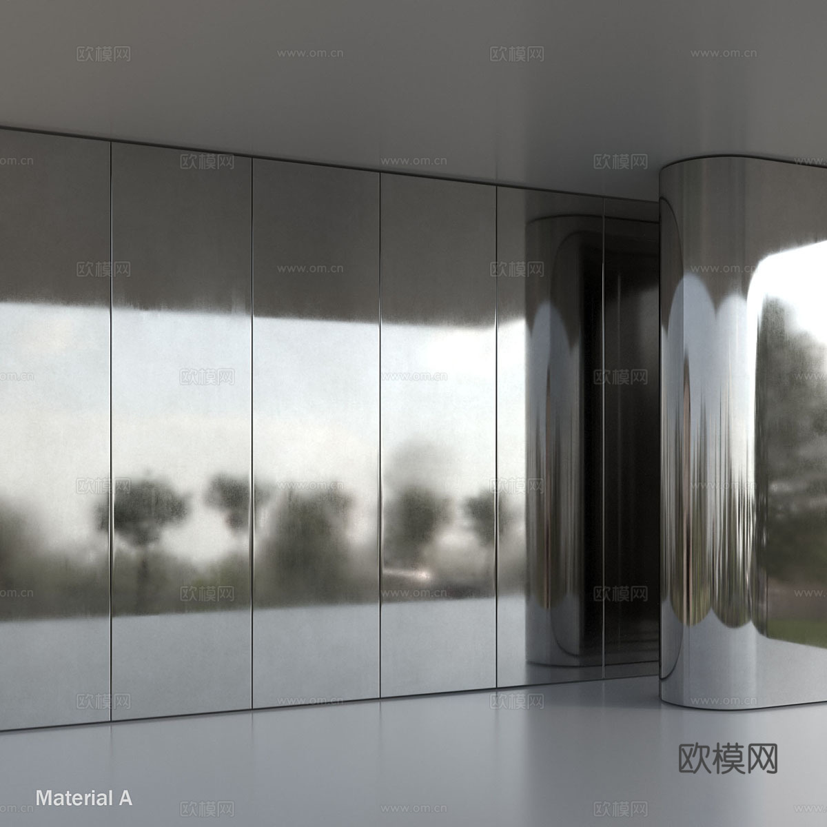 现代不锈钢金属材质3d模型