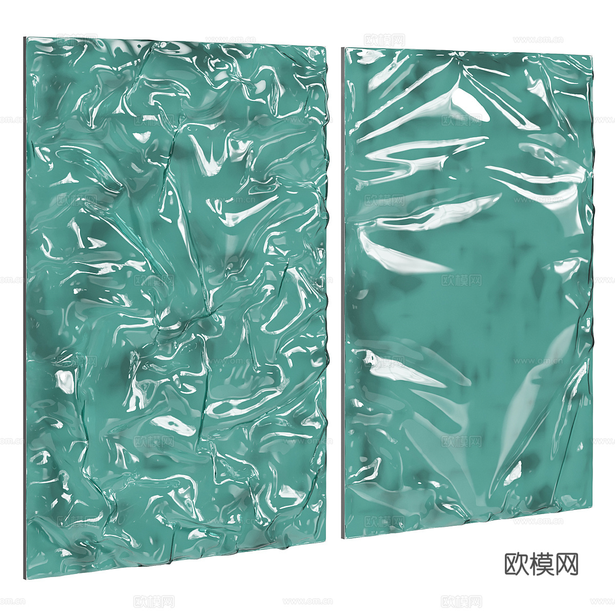 现代意式装饰玻璃板挂件3d模型