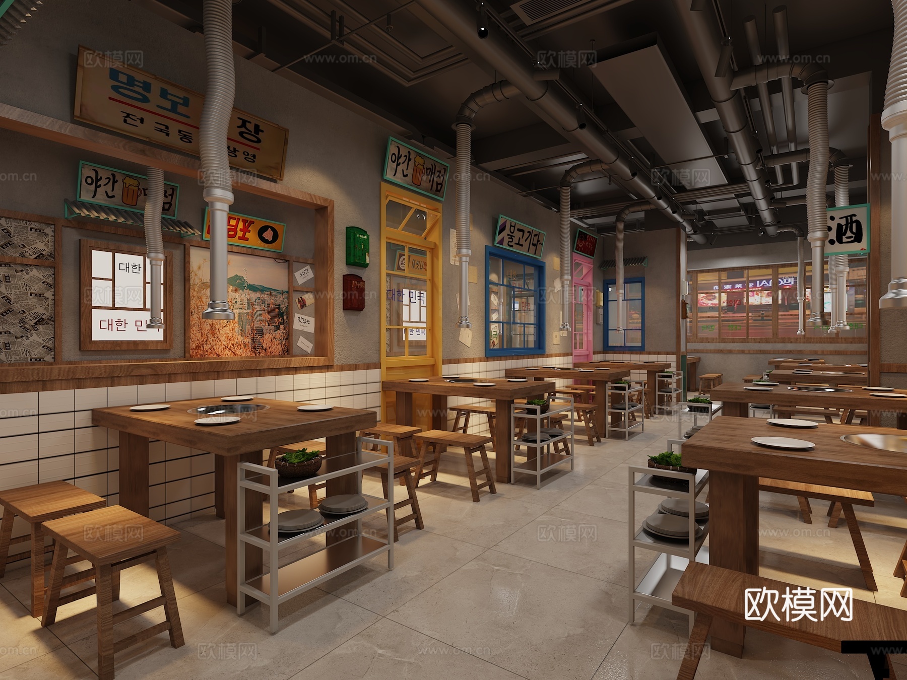 烤肉店 烧烤店3d模型