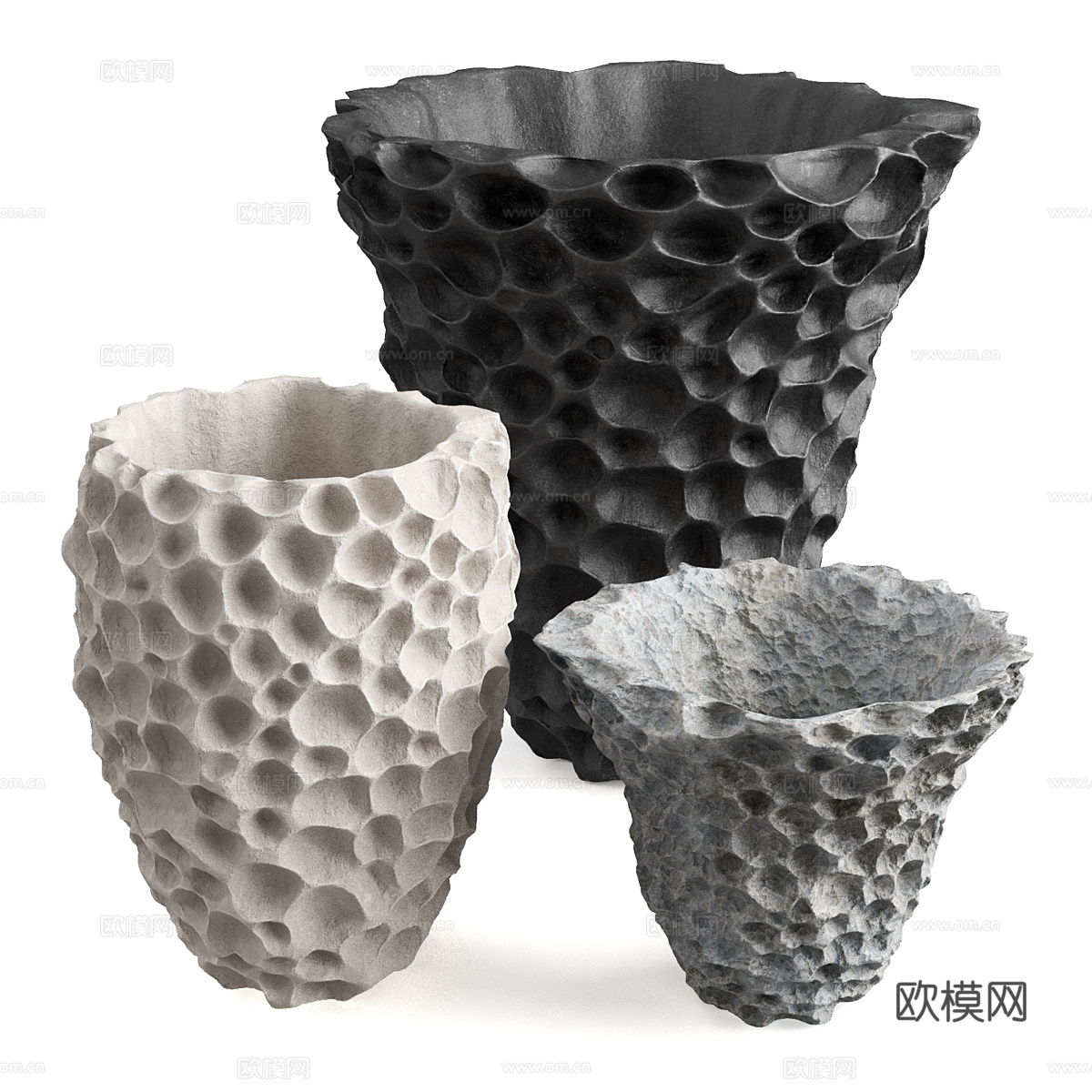 新中式侘寂陶罐花瓶3d模型