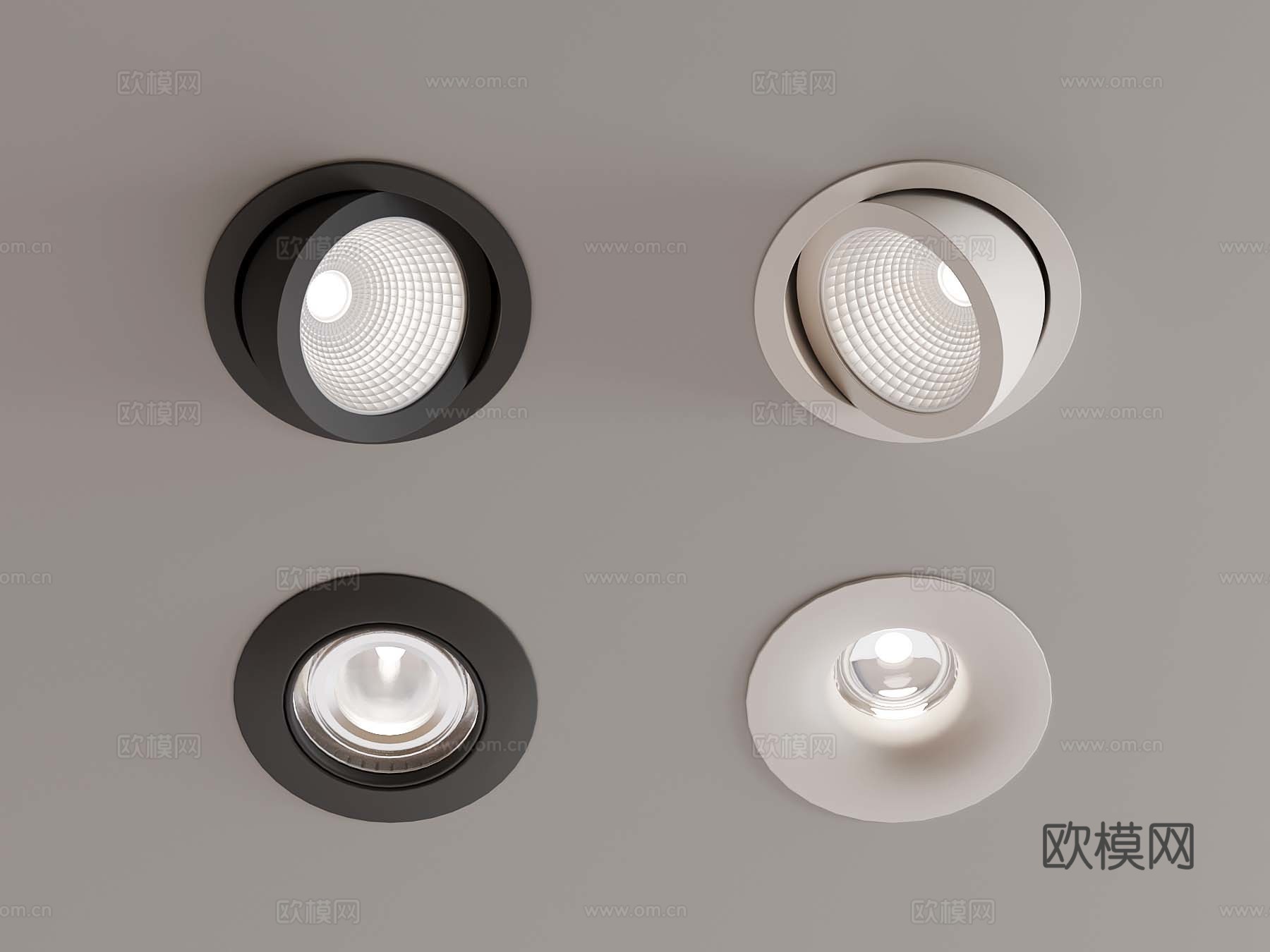 现代筒灯射灯3d模型下载