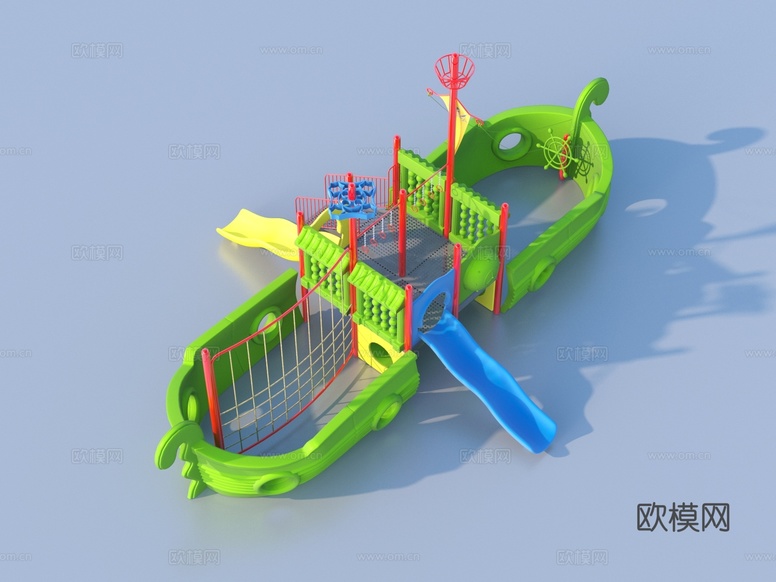 游乐设施 幼儿园 滑梯3d模型下载