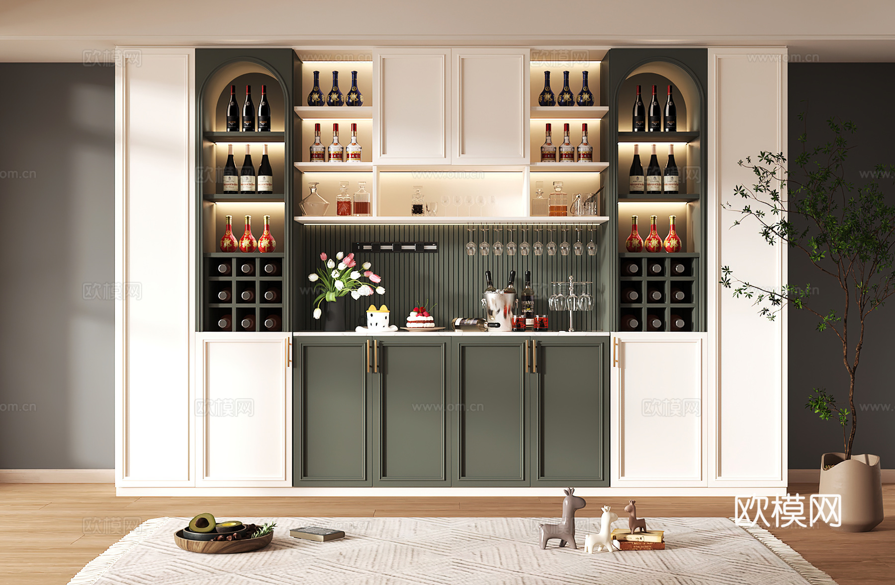 酒柜设计 酒柜 红酒柜 吧台酒柜 隔断酒柜3d模型下载