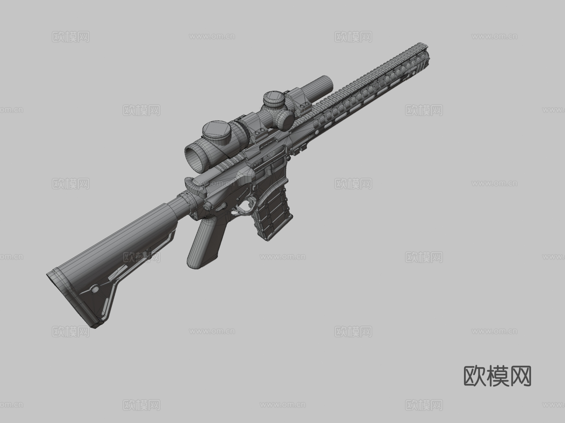 柯尔特AR-15步枪3d模型