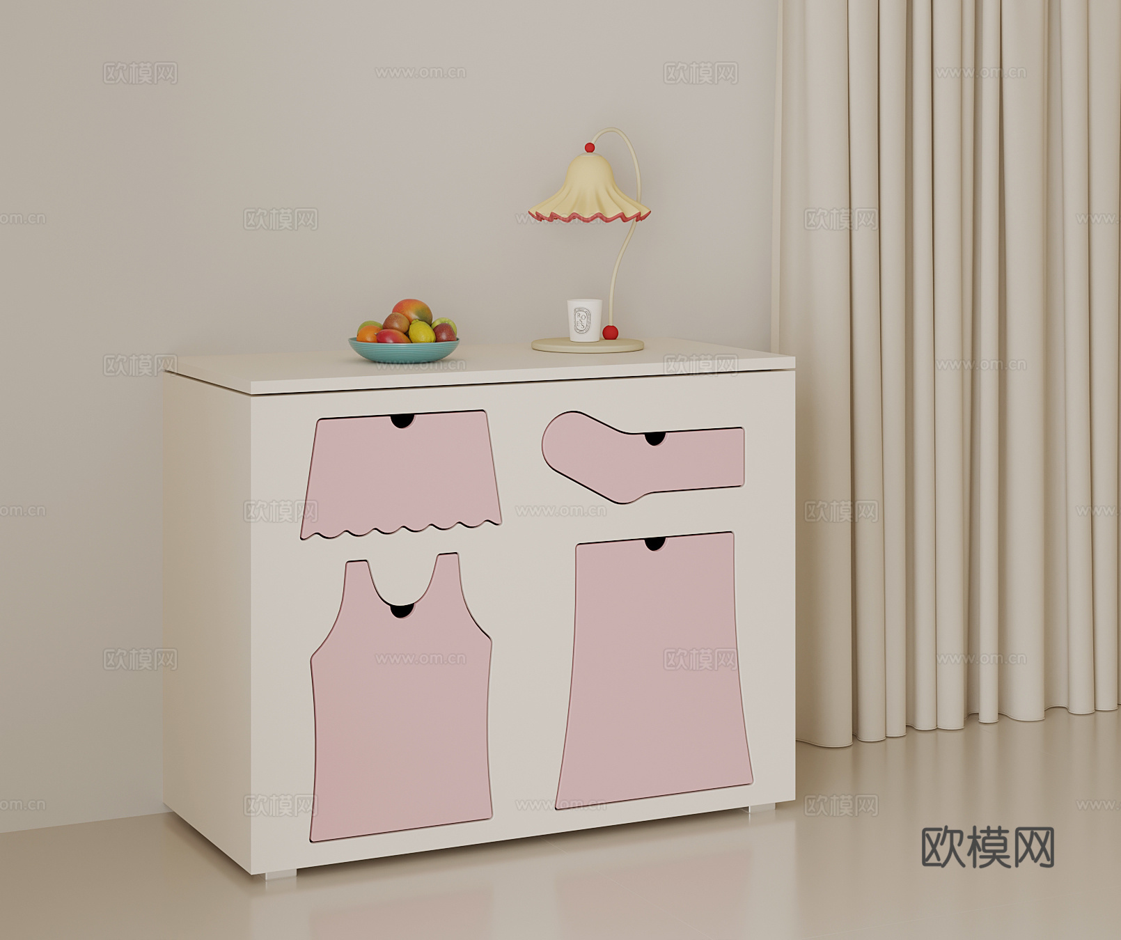 置物柜 现代儿童置物柜3d模型
