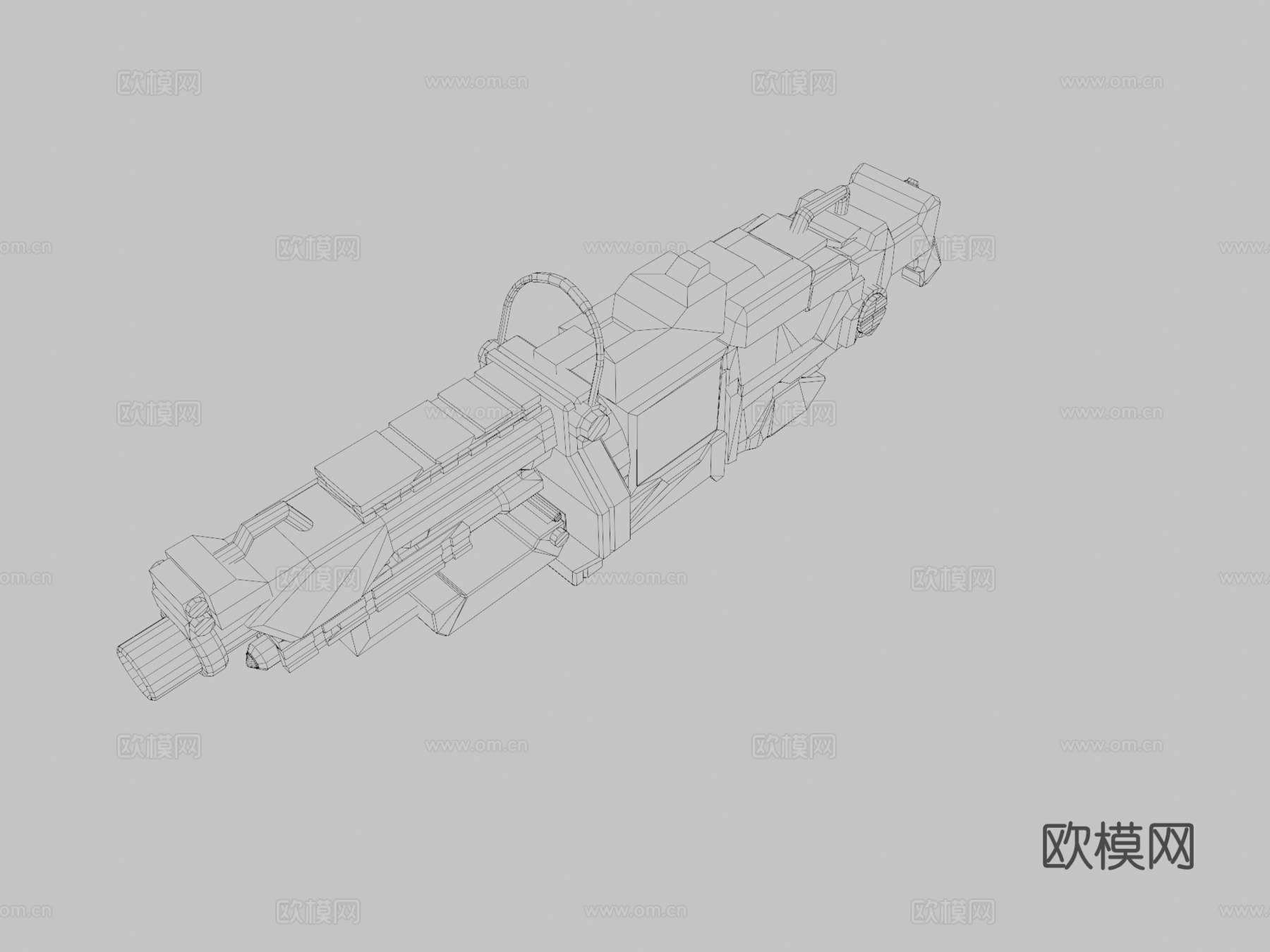 材料枪3d模型