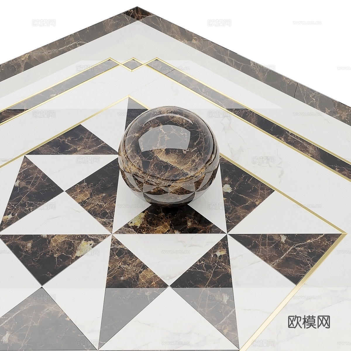 现代法式轻奢地砖拼花3d模型