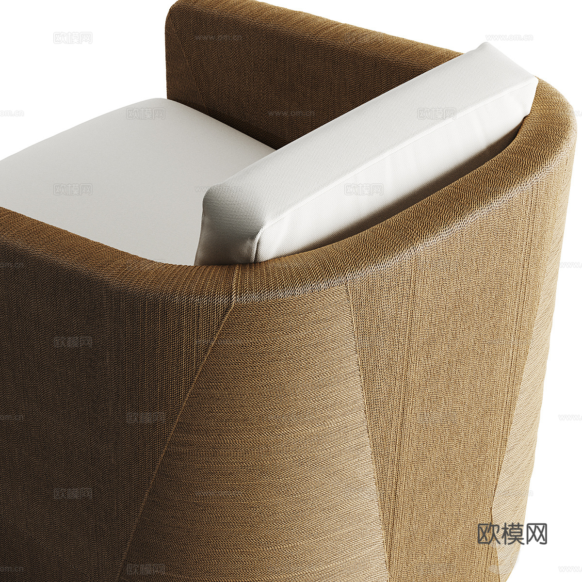 新中式藤编布艺扶手椅3d模型